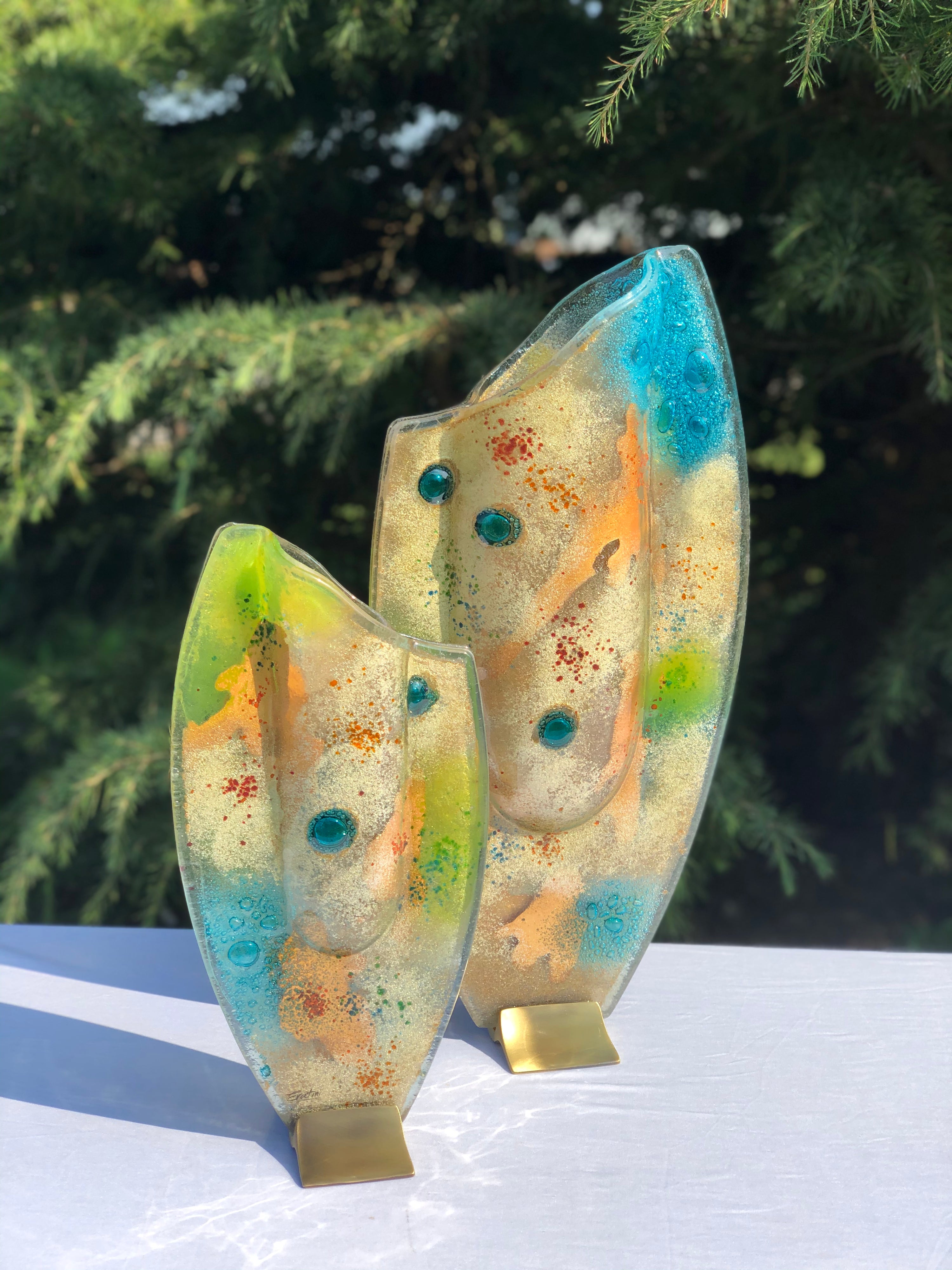 Hydra Lime Oval Vase