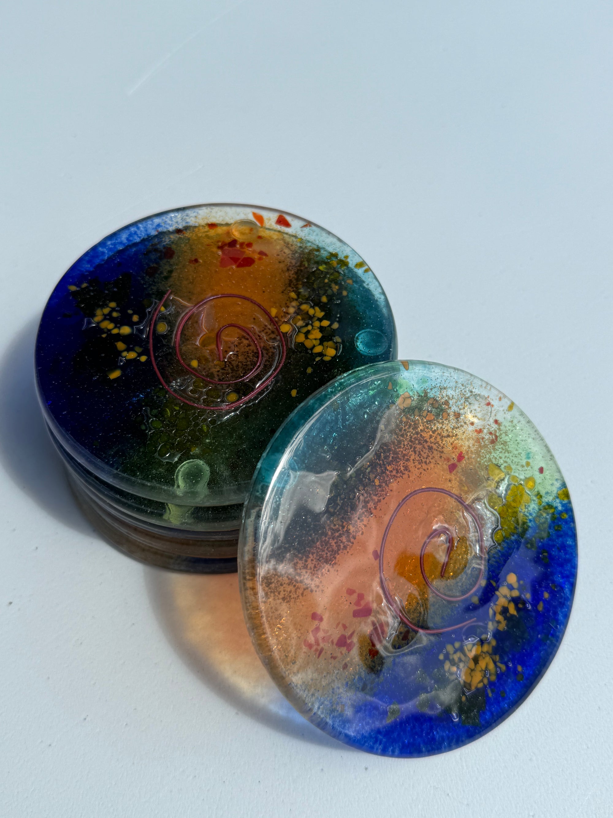 Tricolore Blue Coasters (Round)
