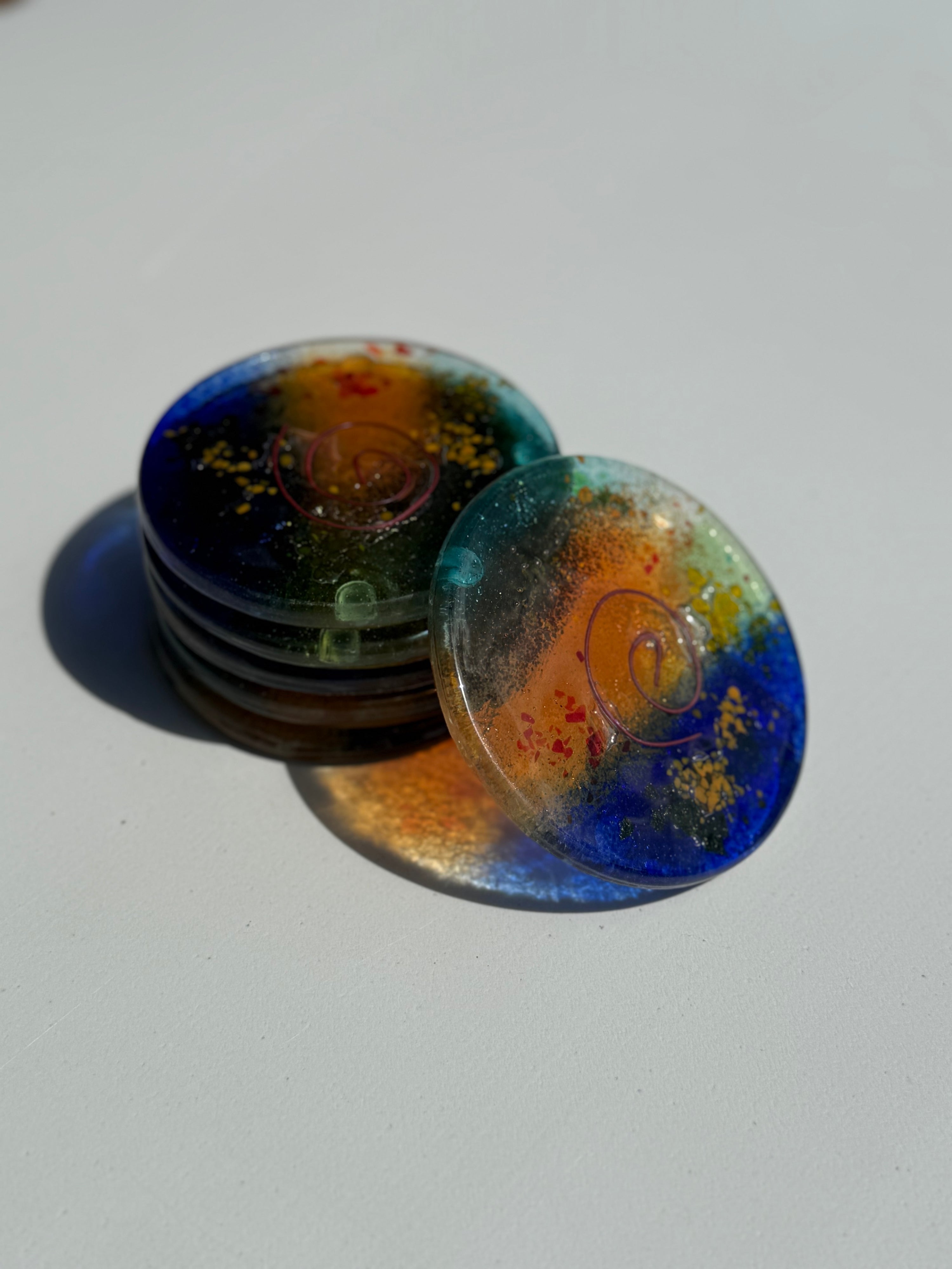 Tricolore Blue Coasters (Round)