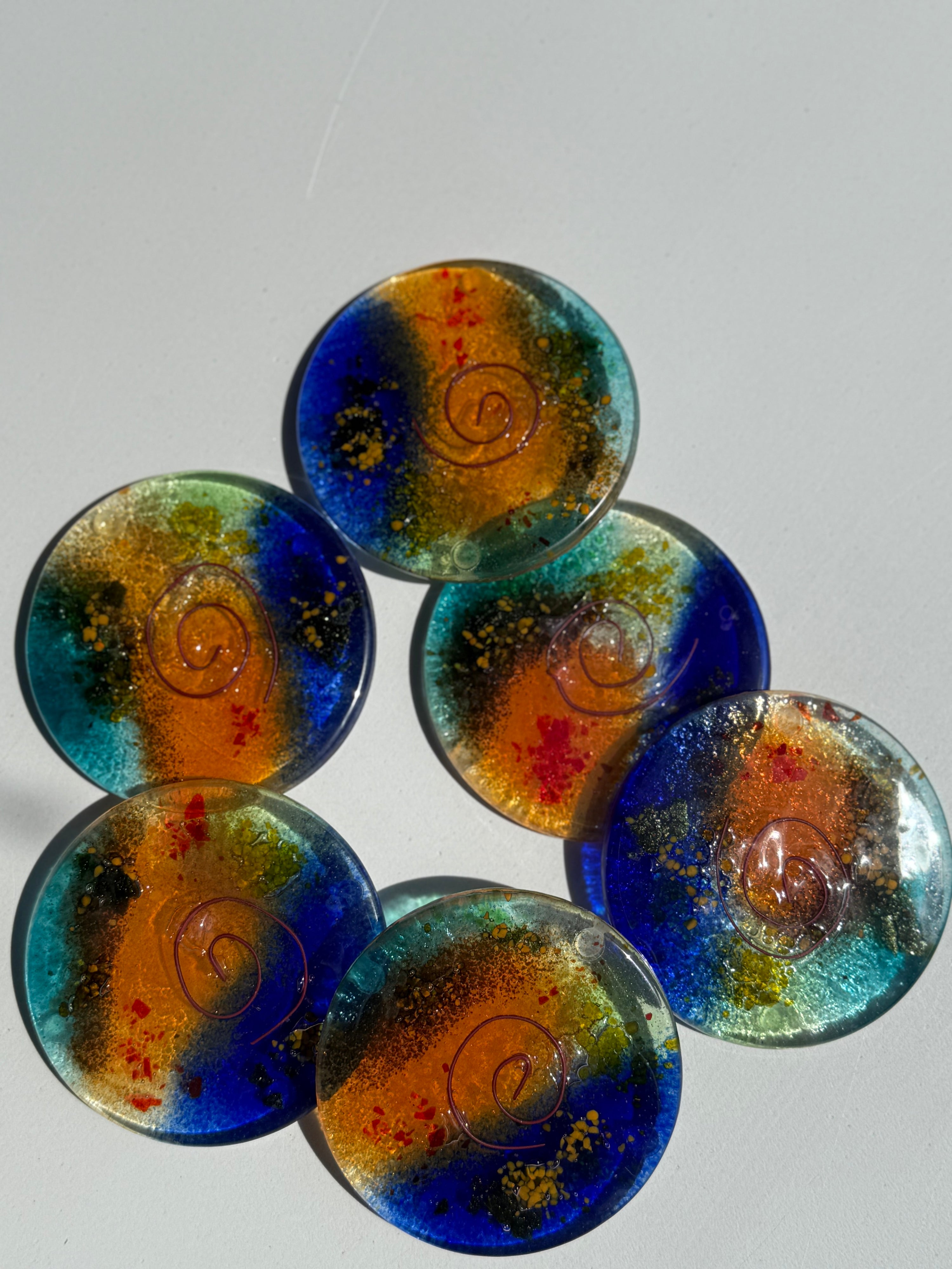 Tricolore Blue Coasters (Round)