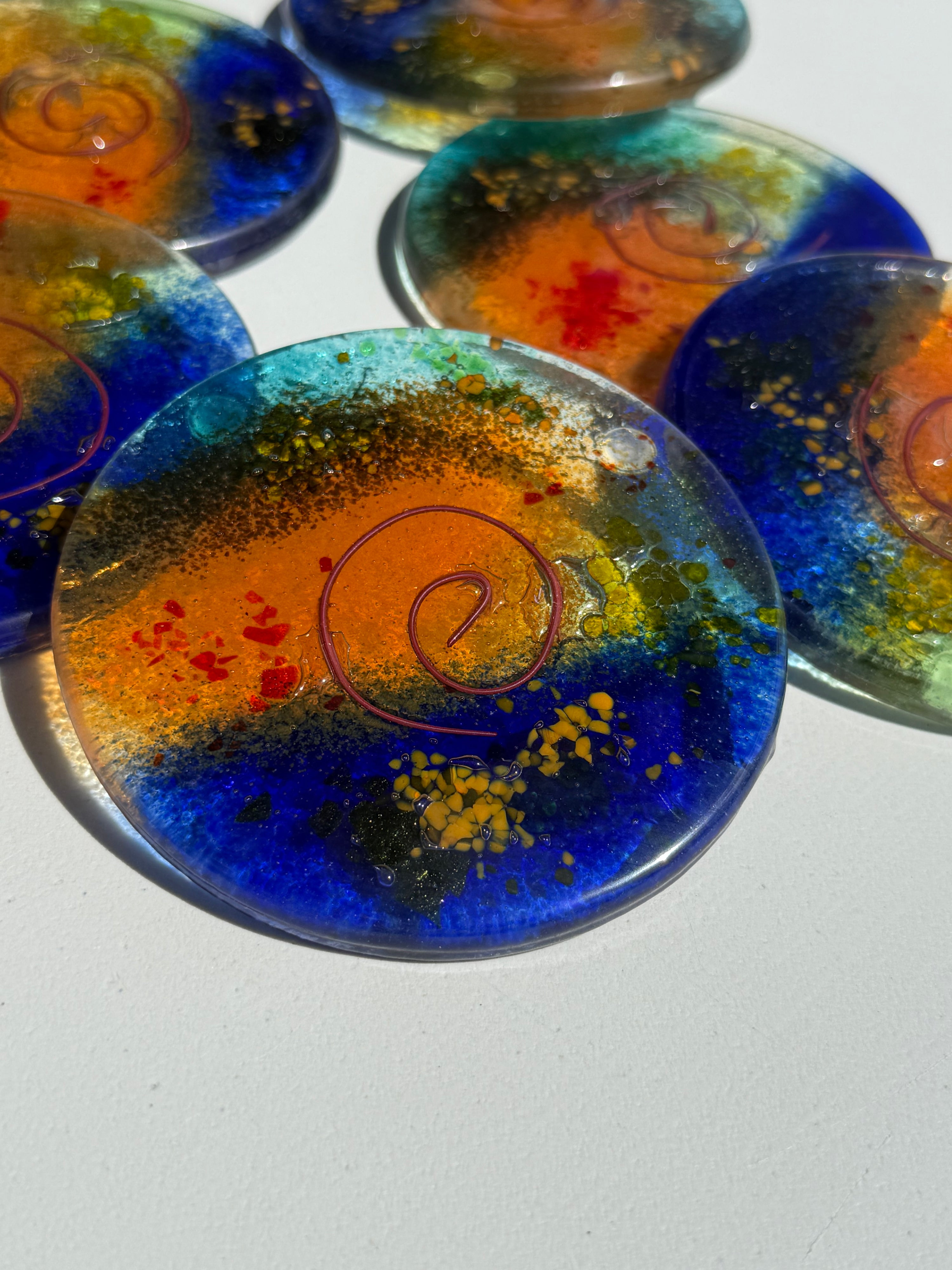 Tricolore Blue Coasters (Round)