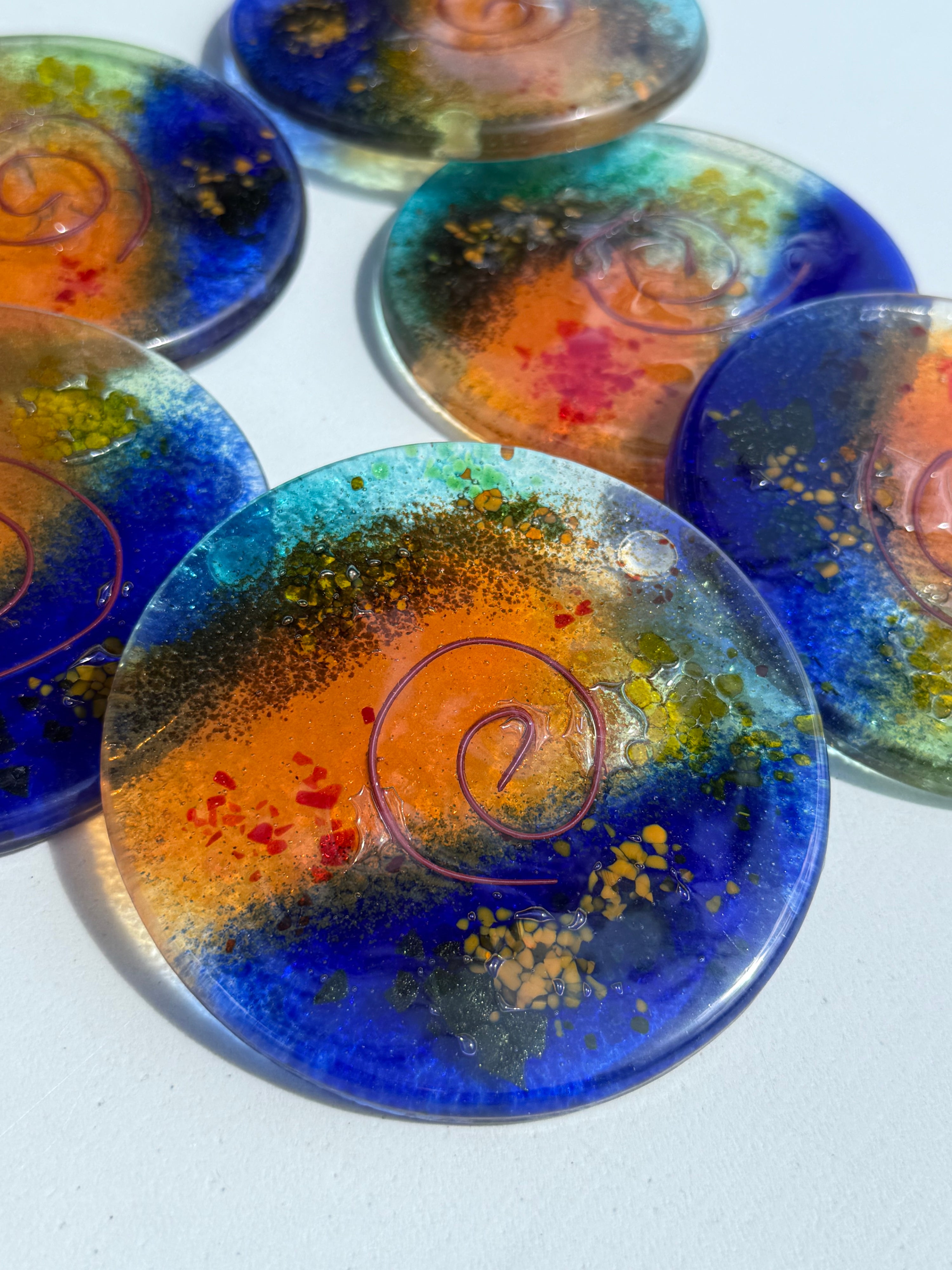 Tricolore Blue Coasters (Round)