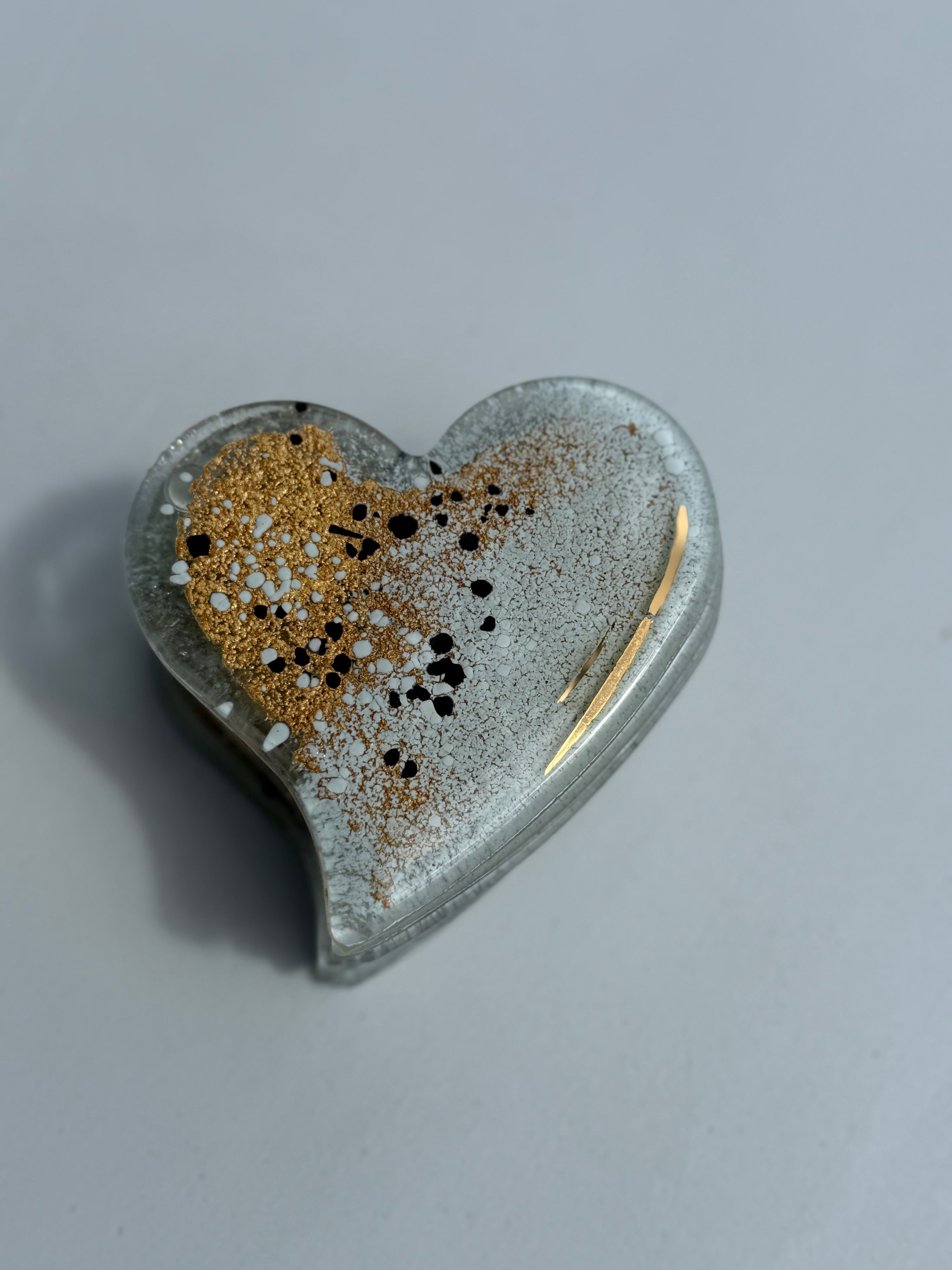 Golden Frost Heart Coaster