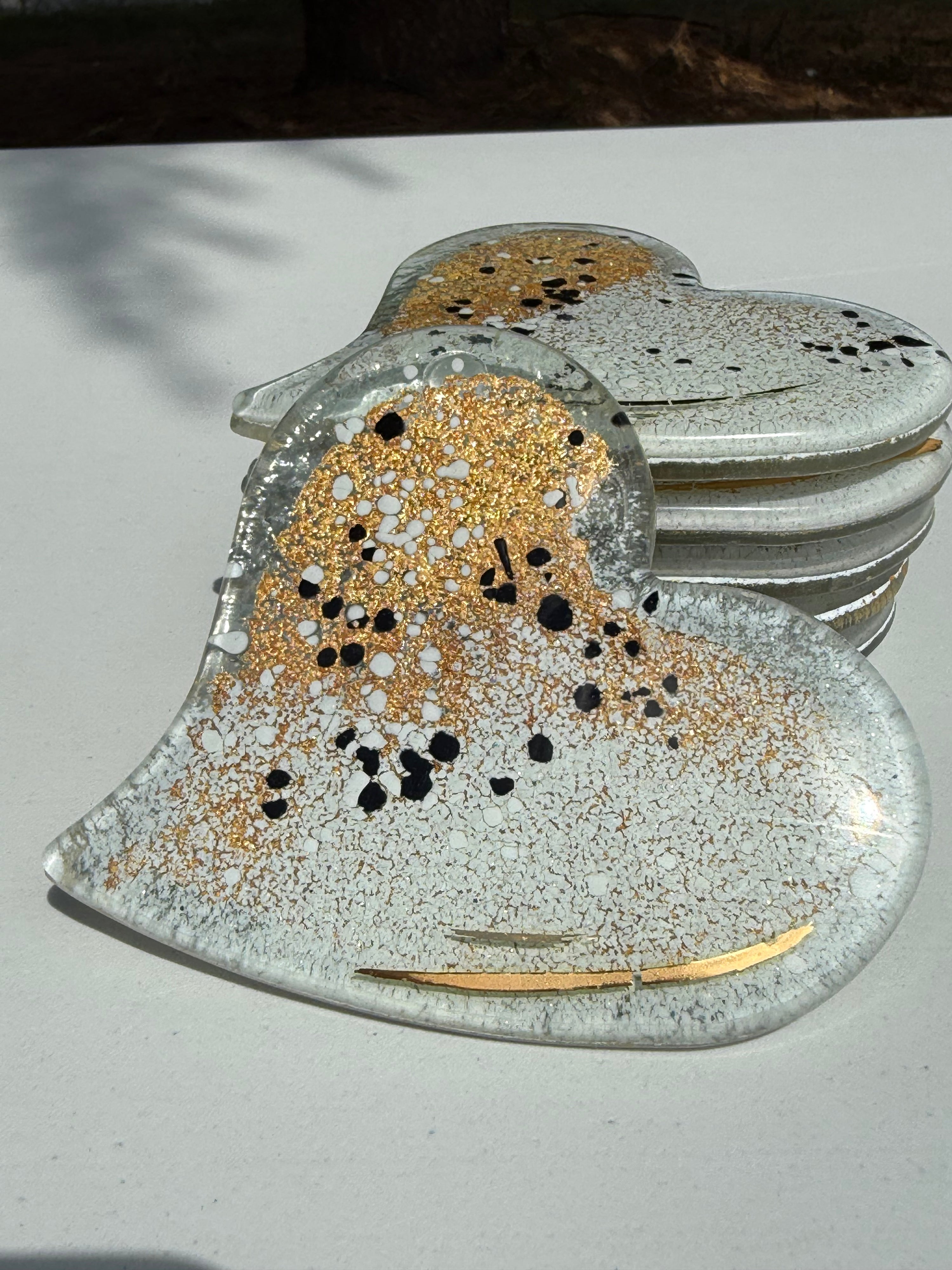 Golden Frost Heart Coaster