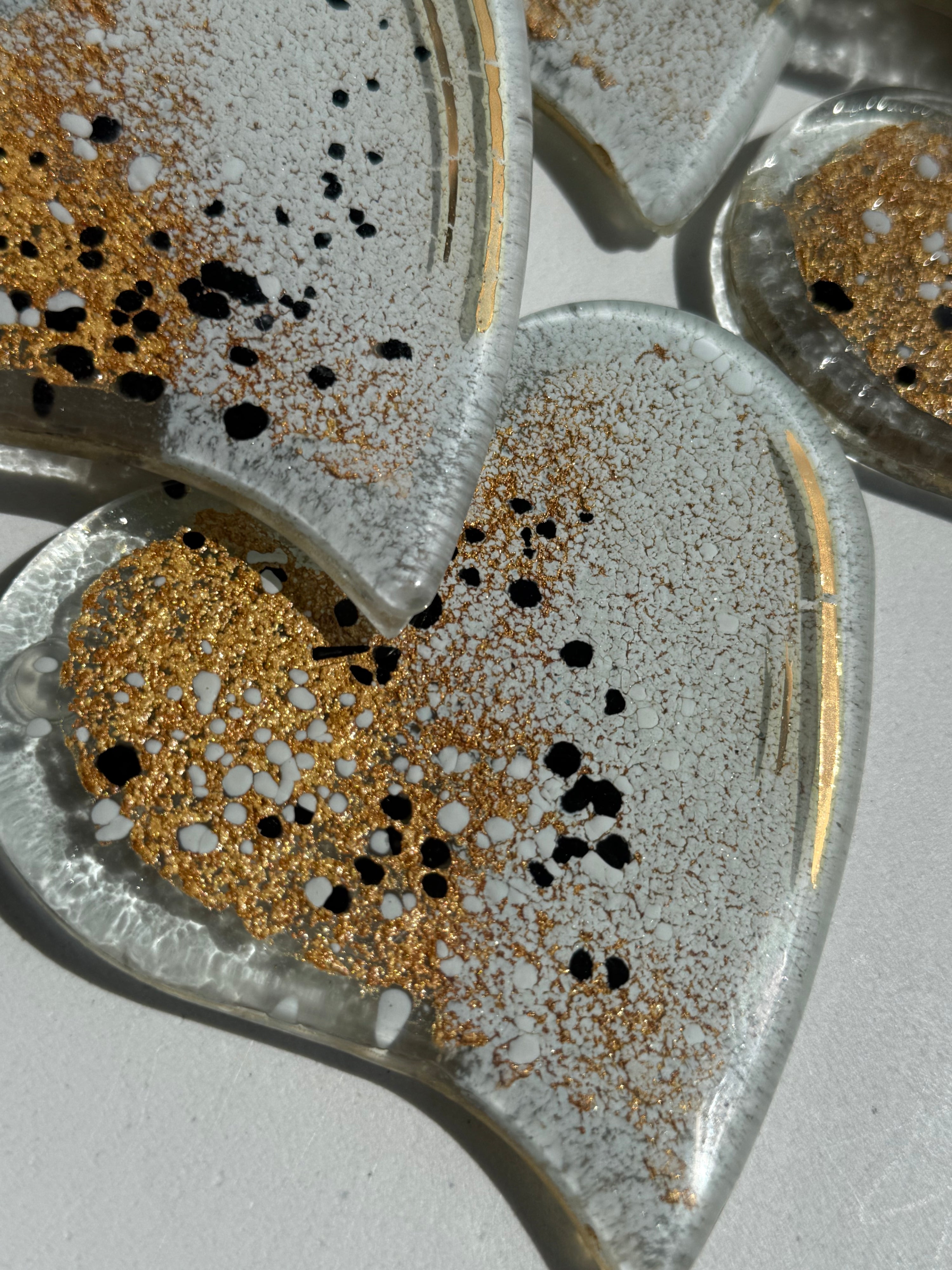 Golden Frost Heart Coaster