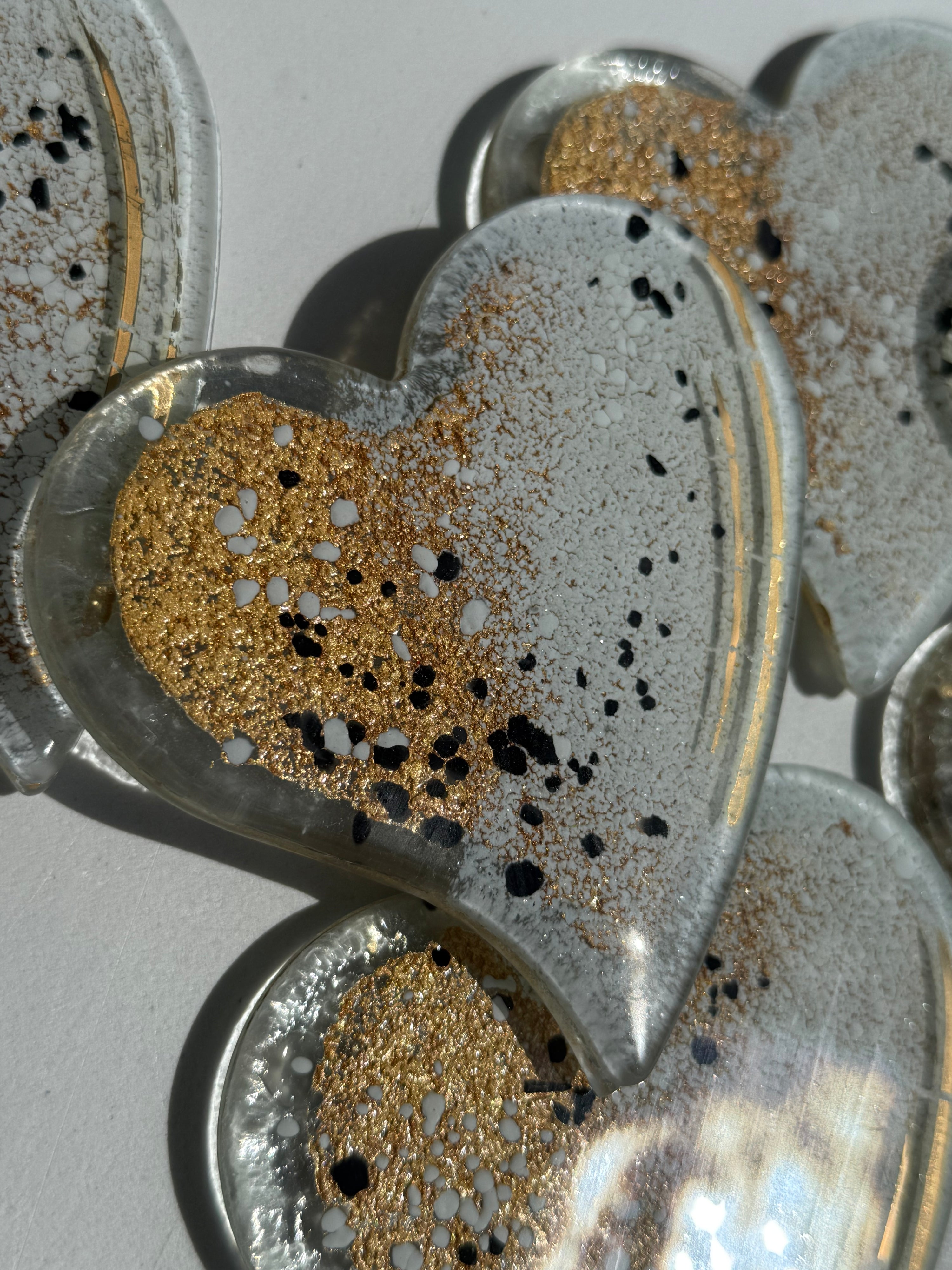 Golden Frost Heart Coaster