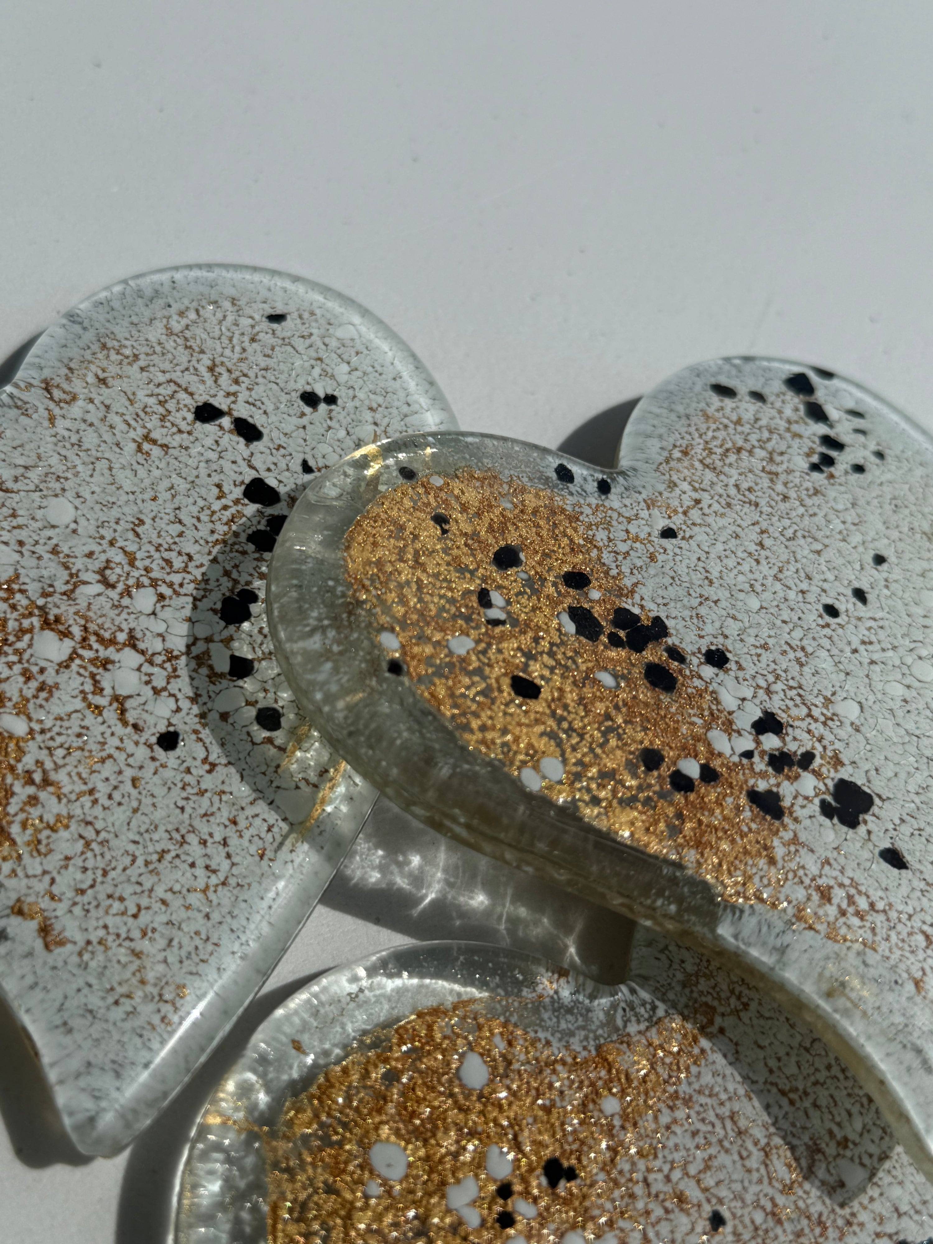 Golden Frost Heart Coaster