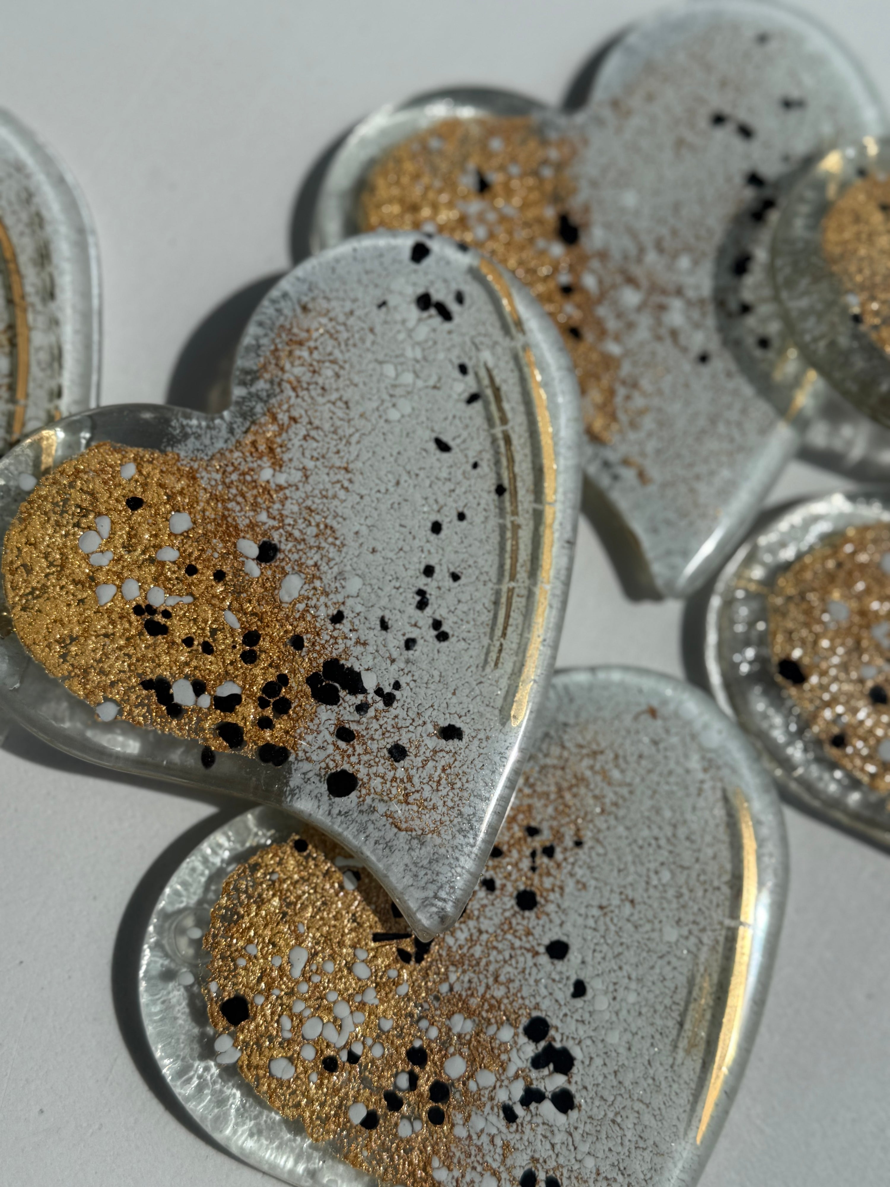 Golden Frost Heart Coaster
