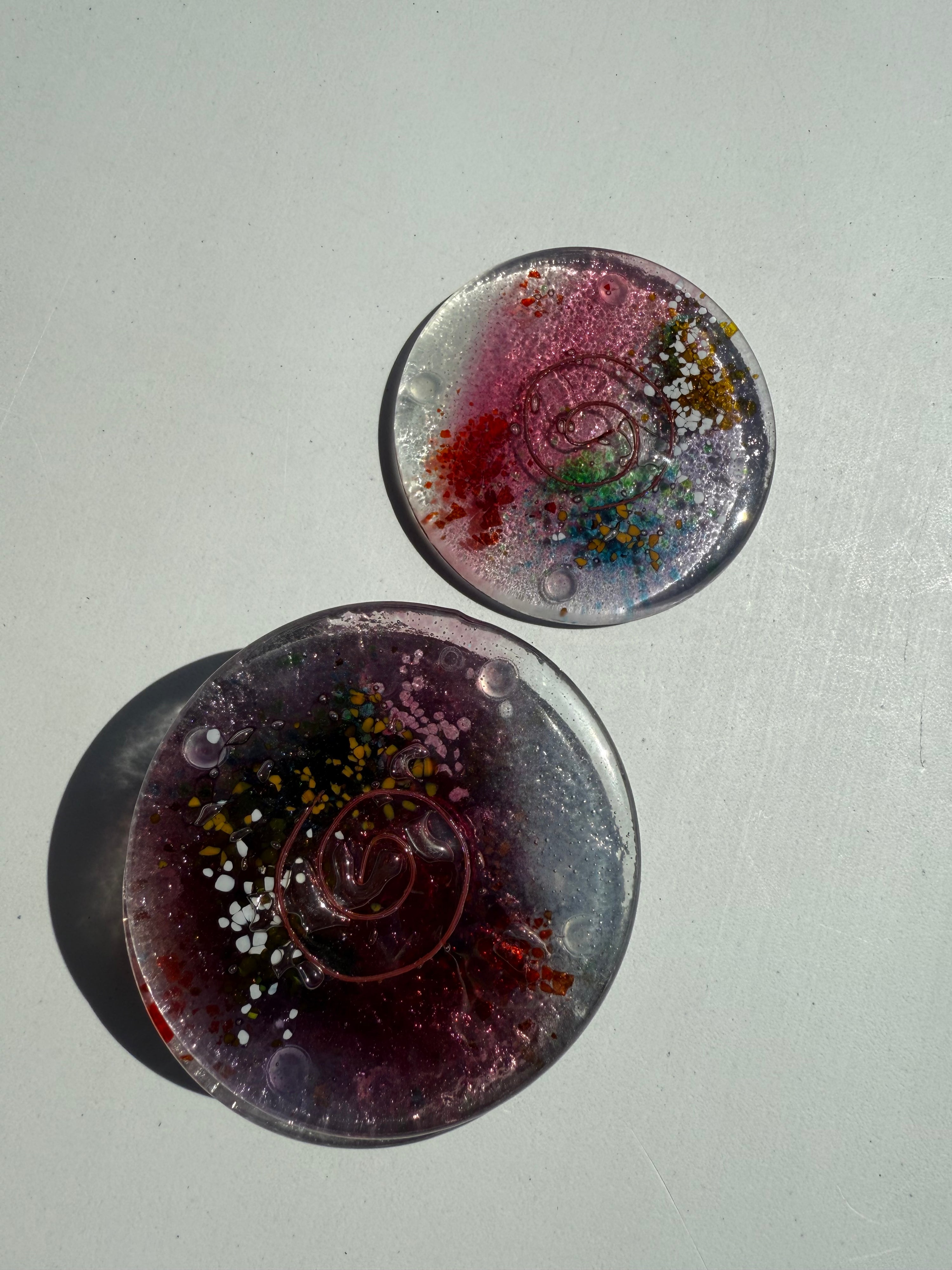 Tricolore Mauve Coasters (Round)