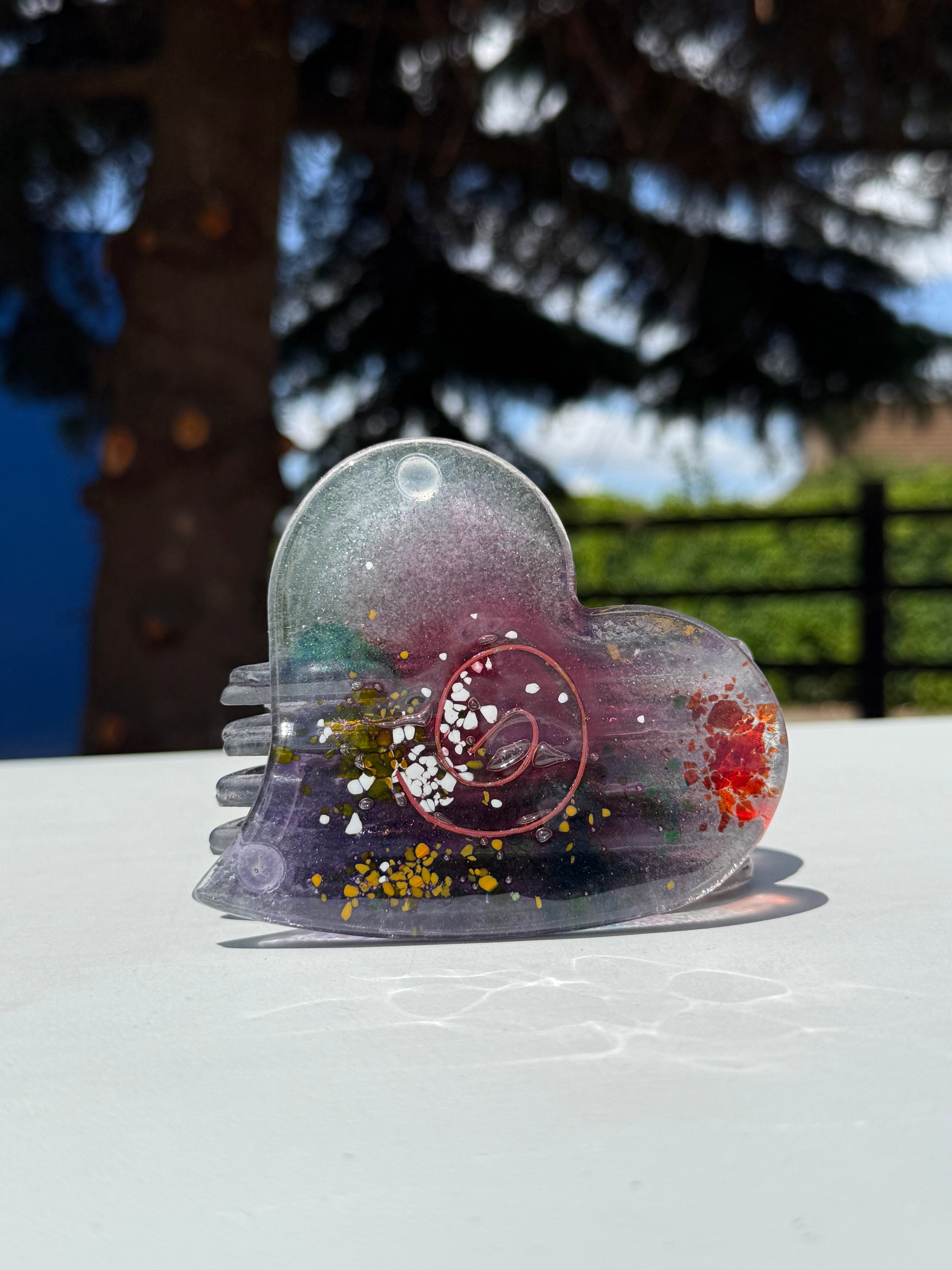 Tricolore Mauve Heart Coaster