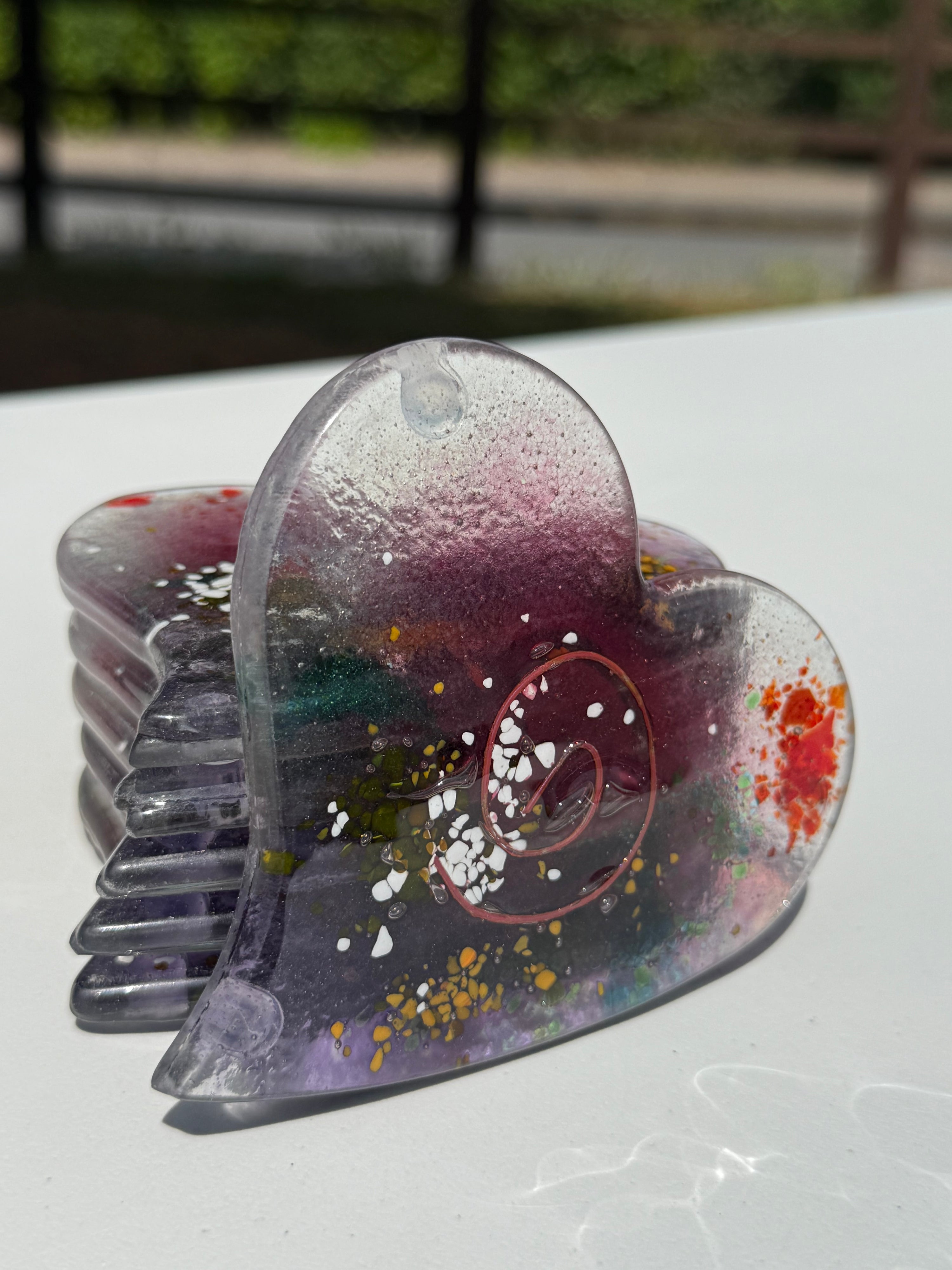 Tricolore Mauve Heart Coaster