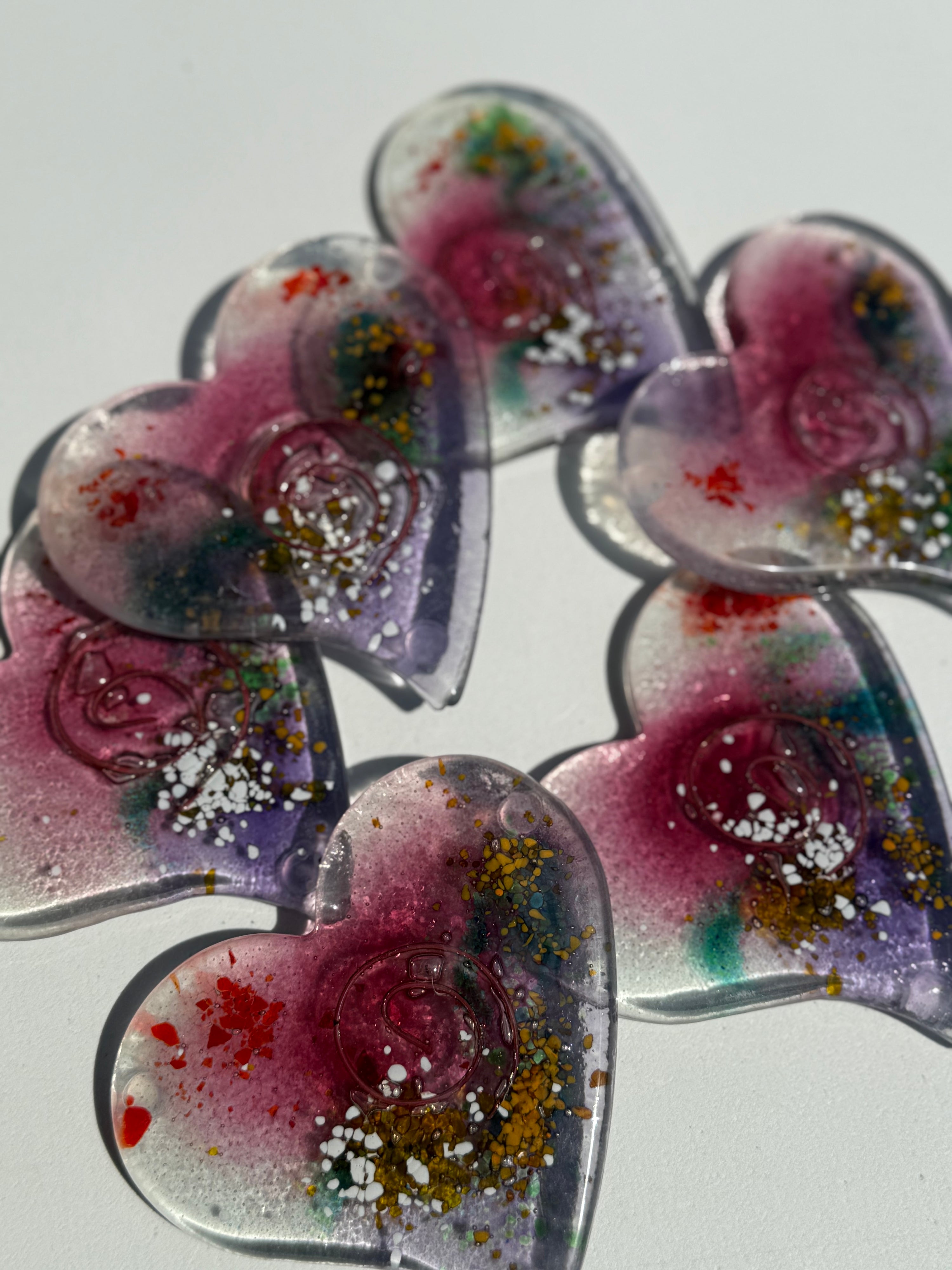 Tricolore Mauve Heart Coaster