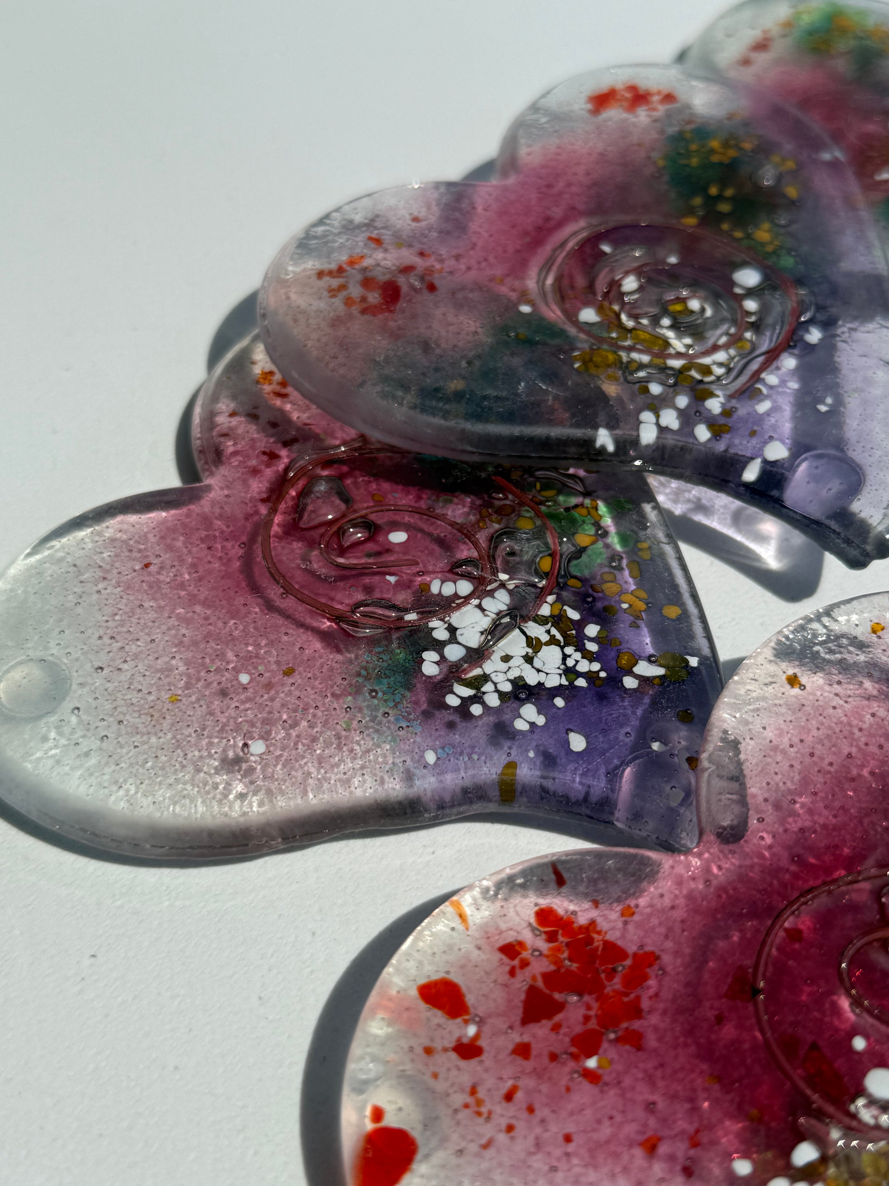 Tricolore Mauve Heart Coaster