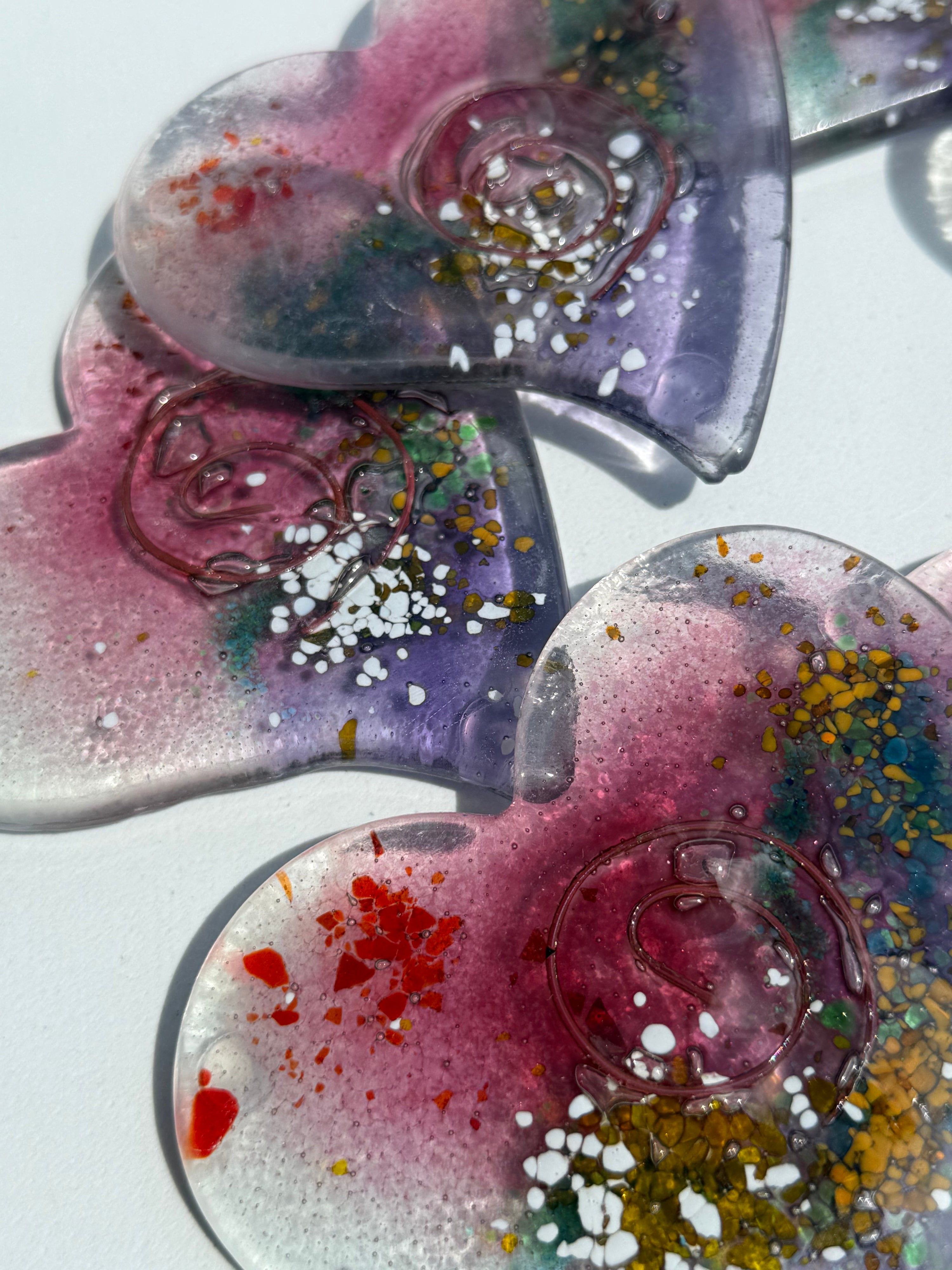 Tricolore Mauve Heart Coaster