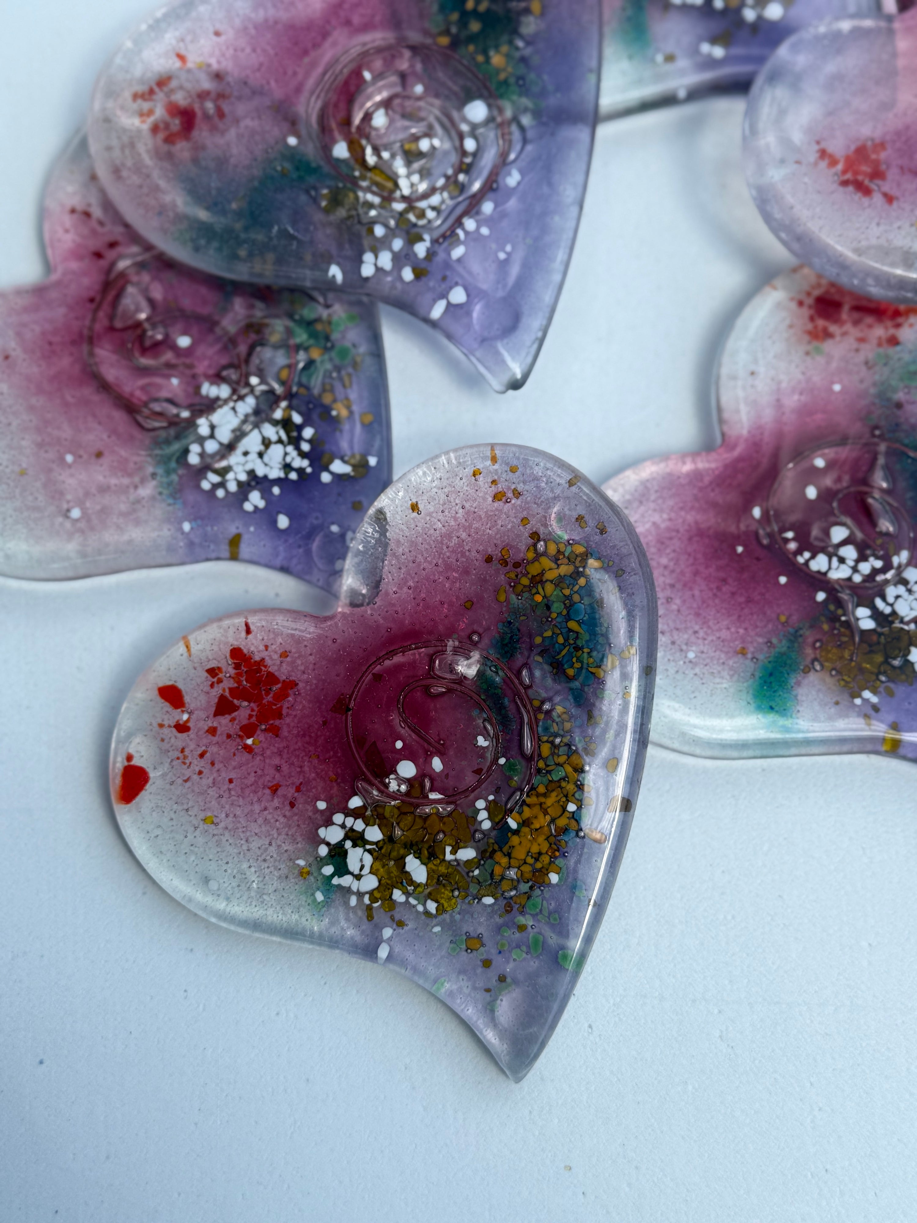 Tricolore Mauve Heart Coaster