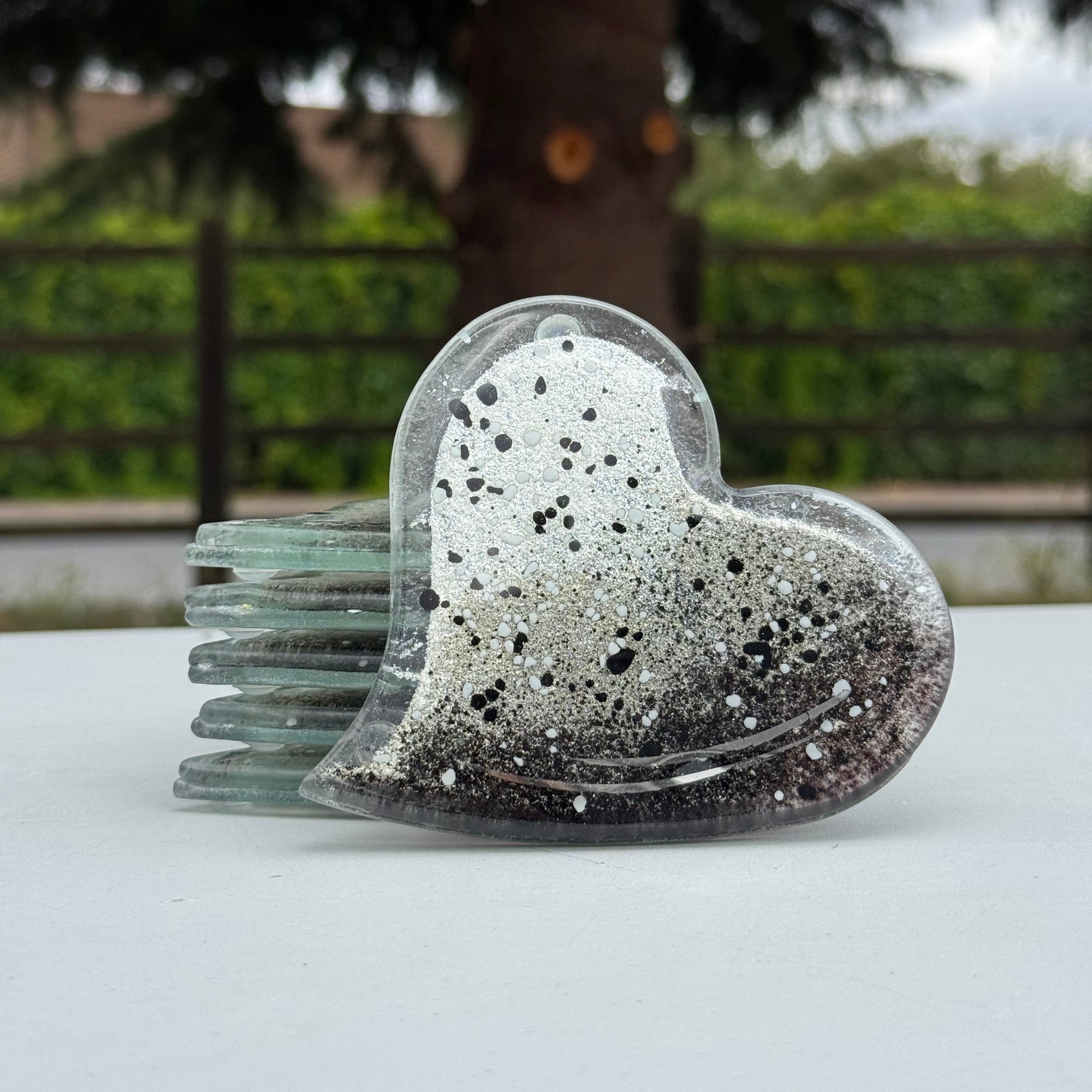 Silver, Grey & Platinum Coaster (Heart)