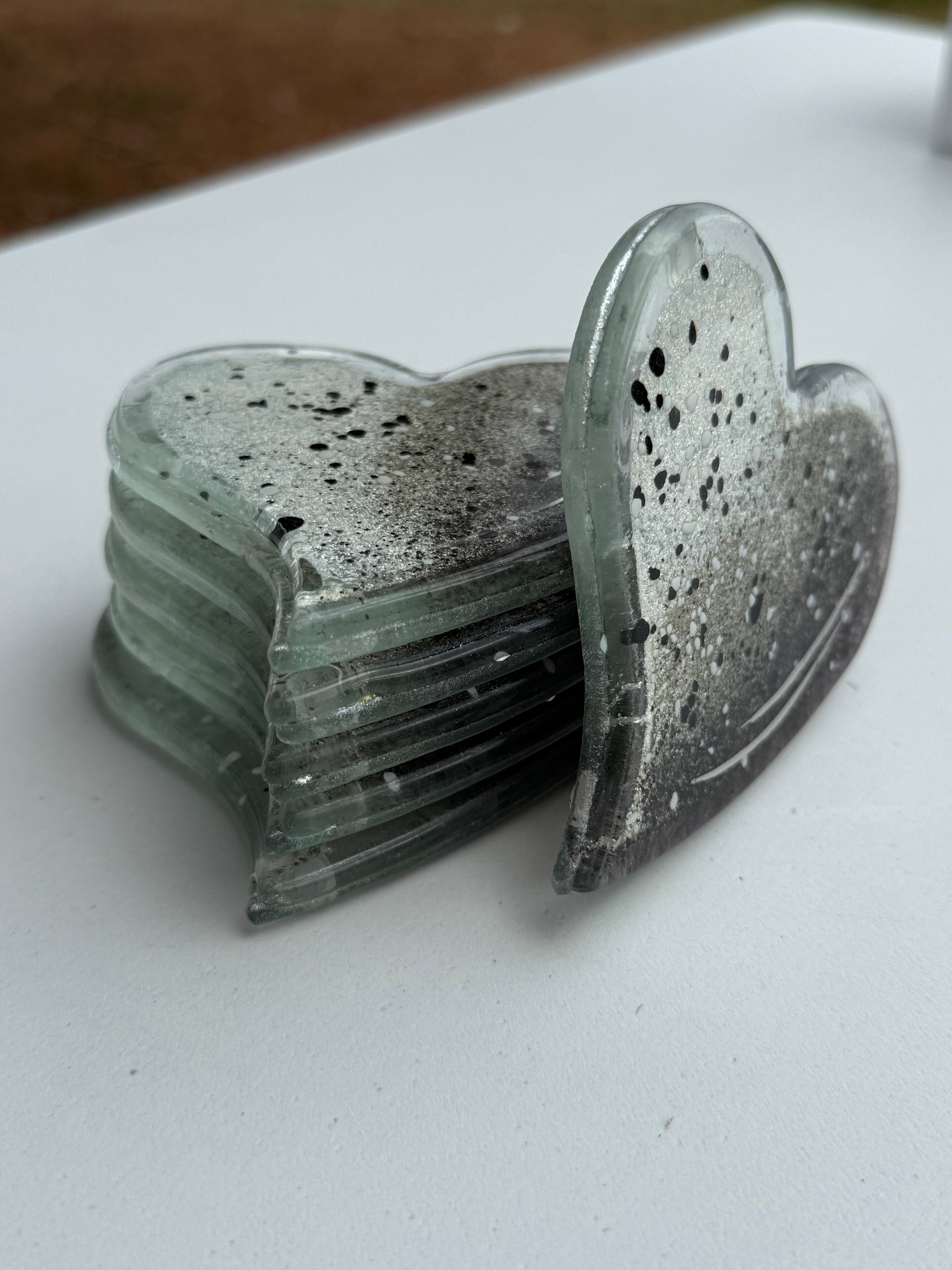 Silver, Grey & Platinum Coaster (Heart)