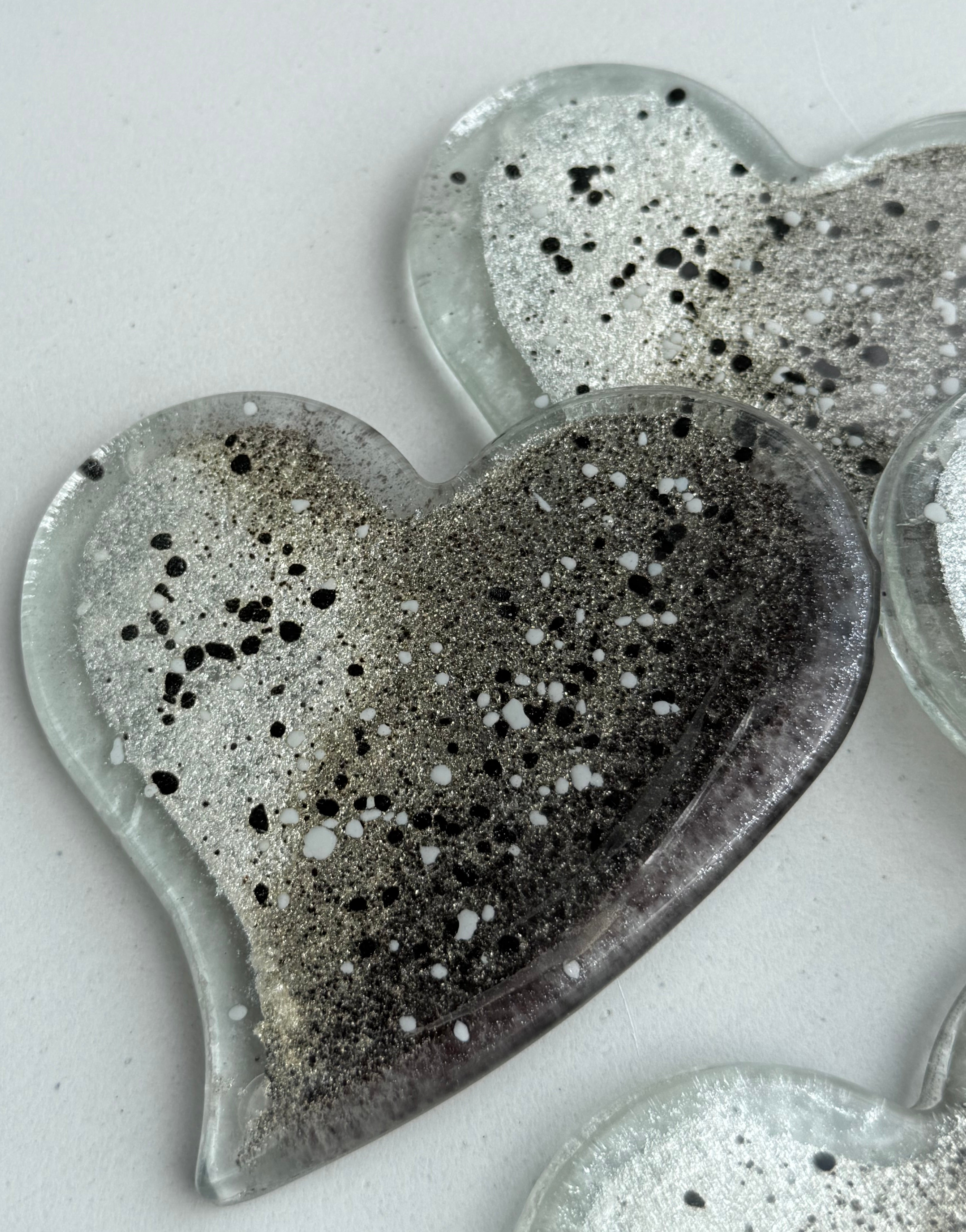 Silver, Grey & Platinum Coaster (Heart)