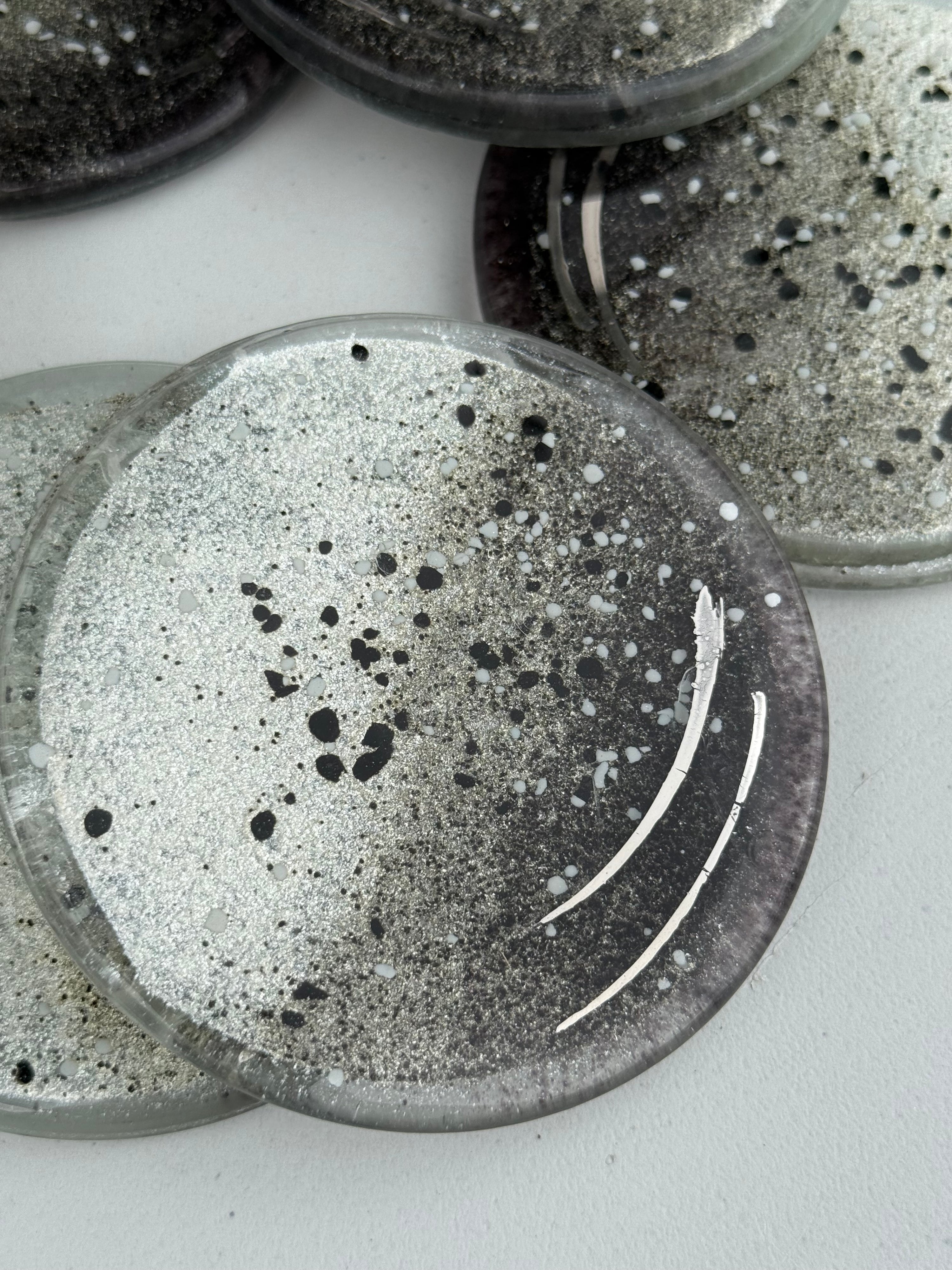Silver, Grey & Platinum Coaster (Round)