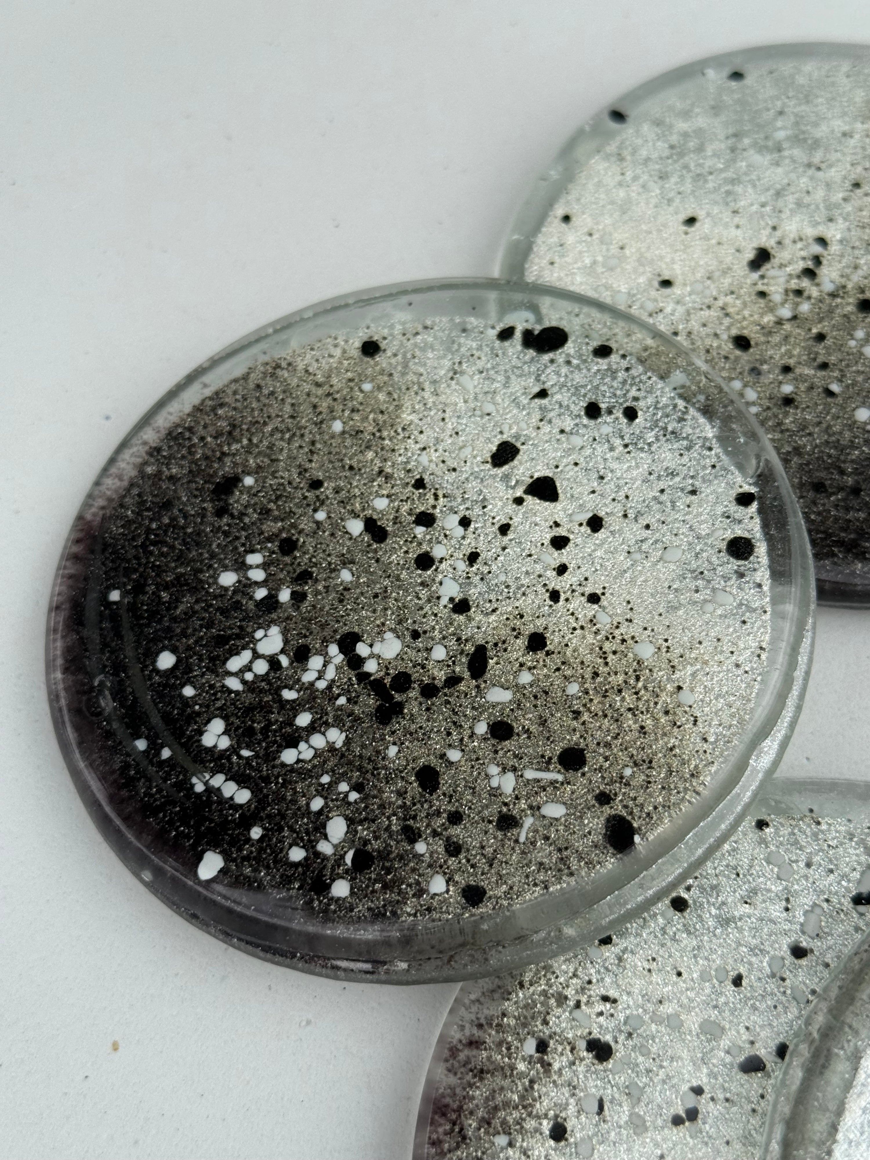 Silver, Grey & Platinum Coaster (Round)