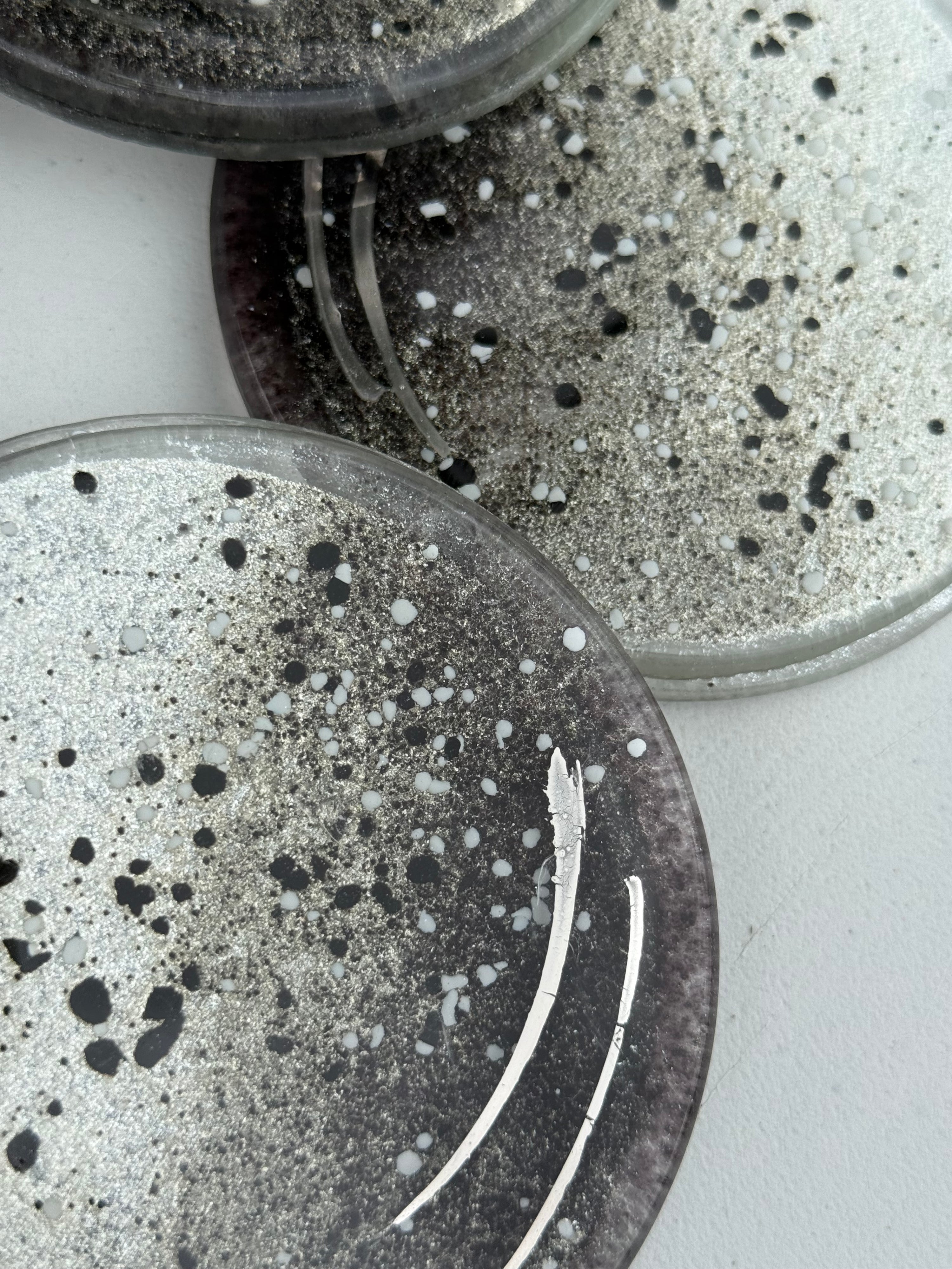 Silver, Grey & Platinum Coaster (Round)