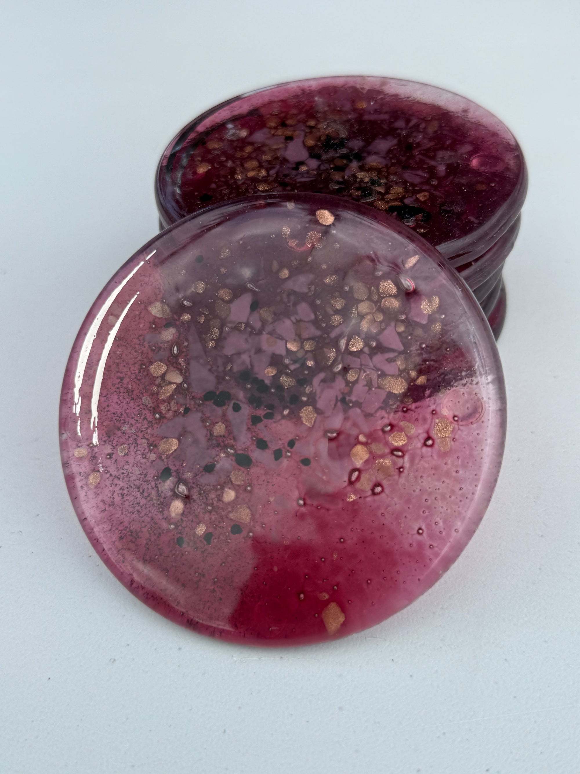 Rose & Platinum Coasters (Round)