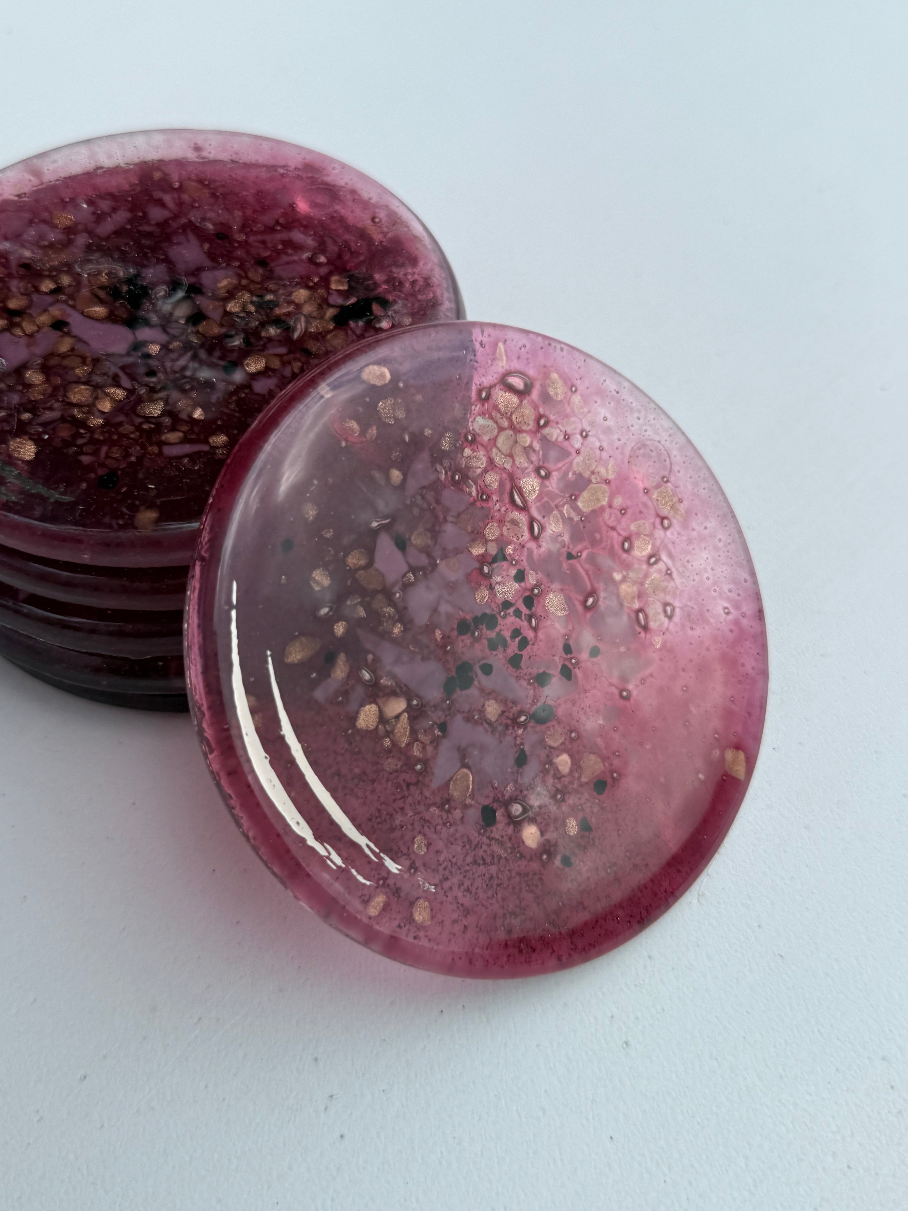 Rose & Platinum Coasters (Round)