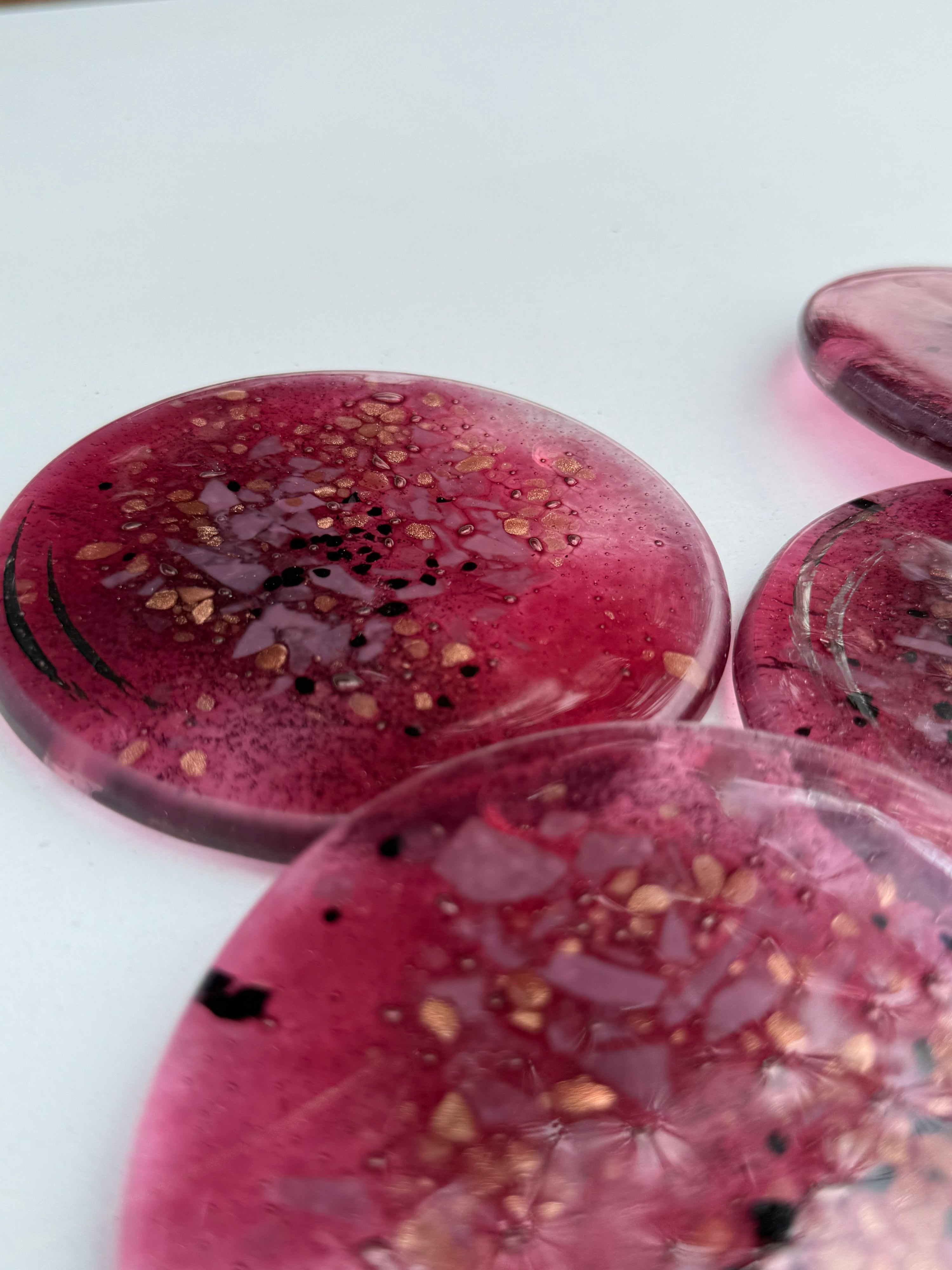 Rose & Platinum Coasters (Round)