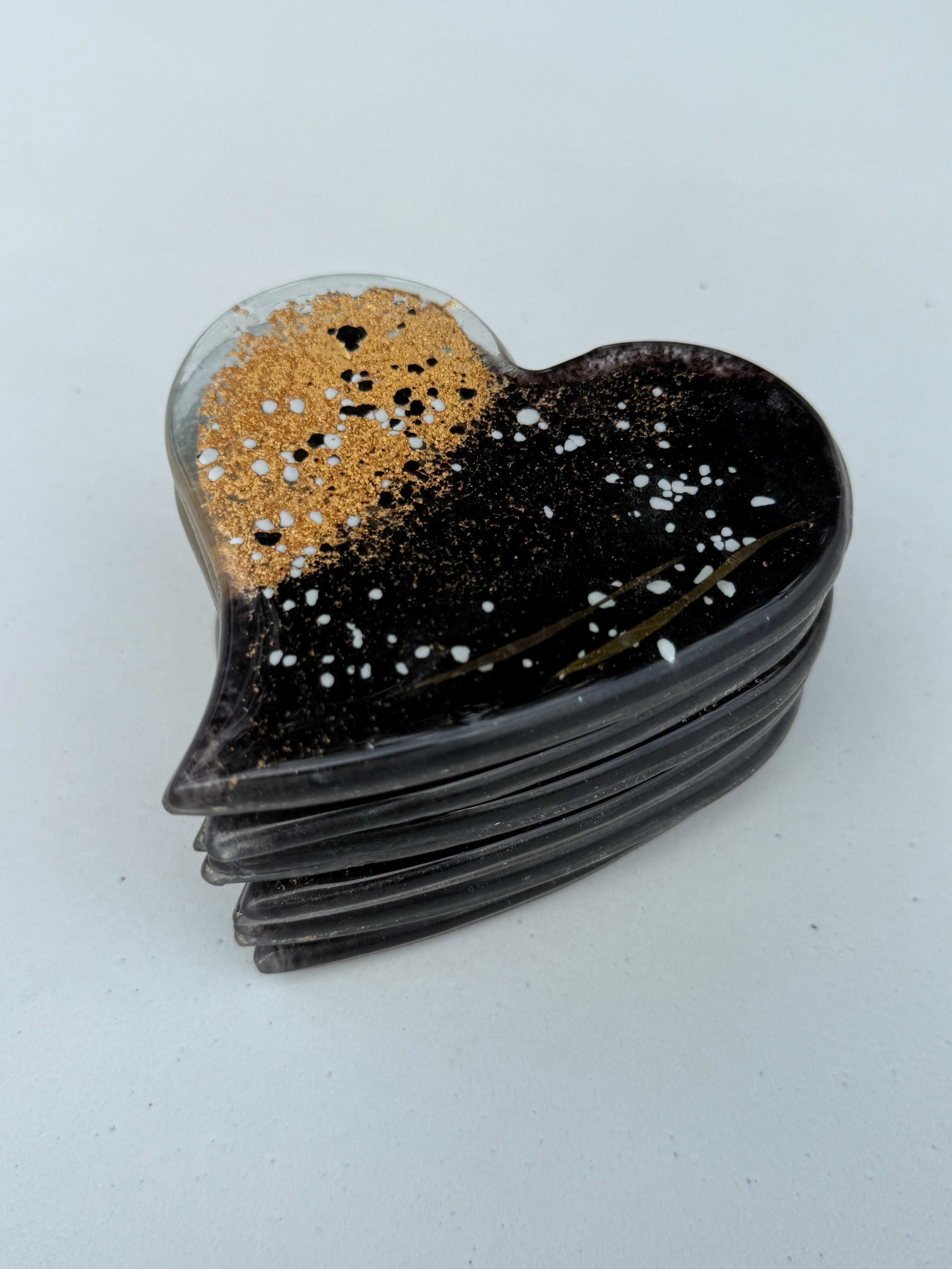 Black and Gold Coaster (Heart)