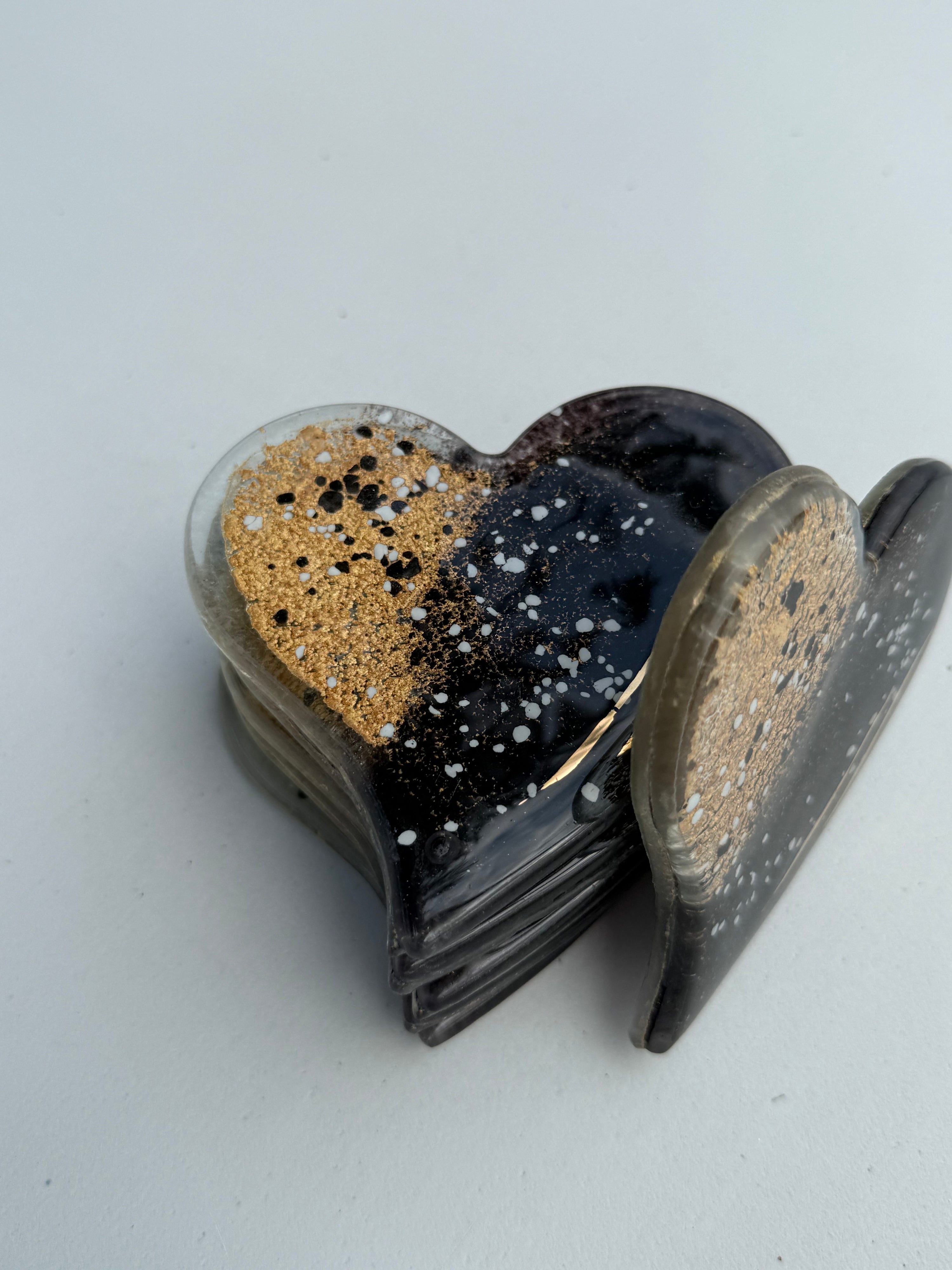 Black and Gold Coaster (Heart)