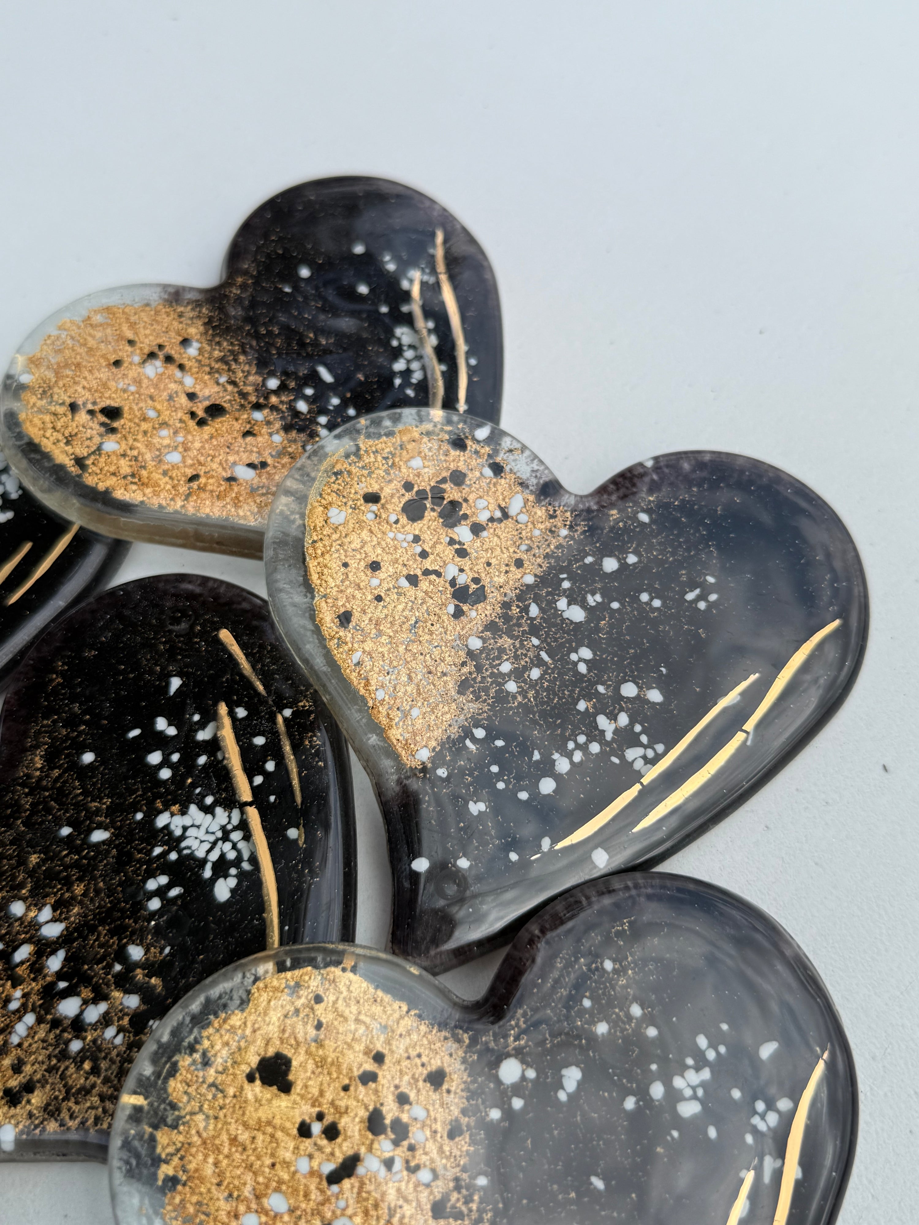 Black and Gold Coaster (Heart)