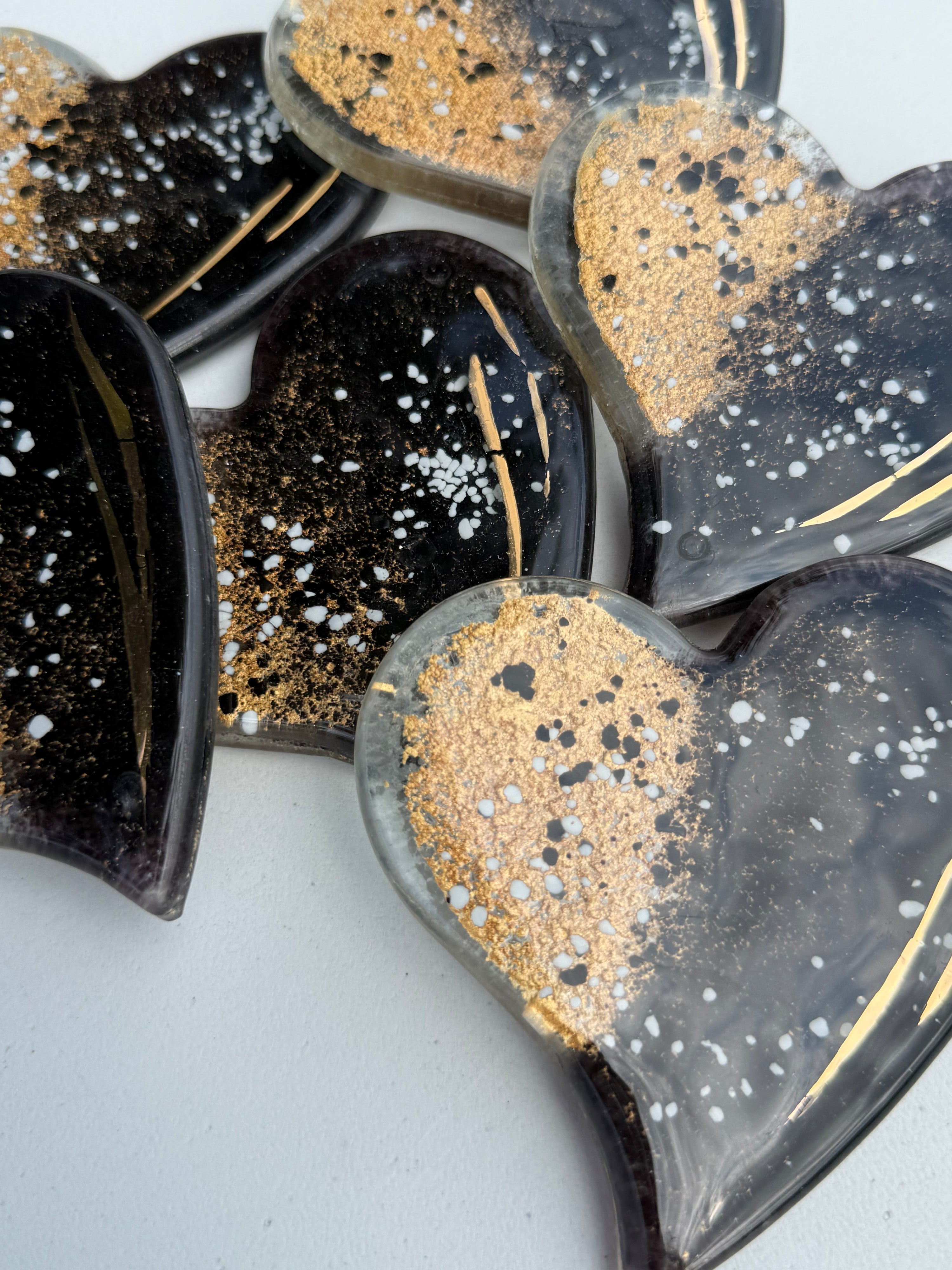 Black and Gold Coaster (Heart)