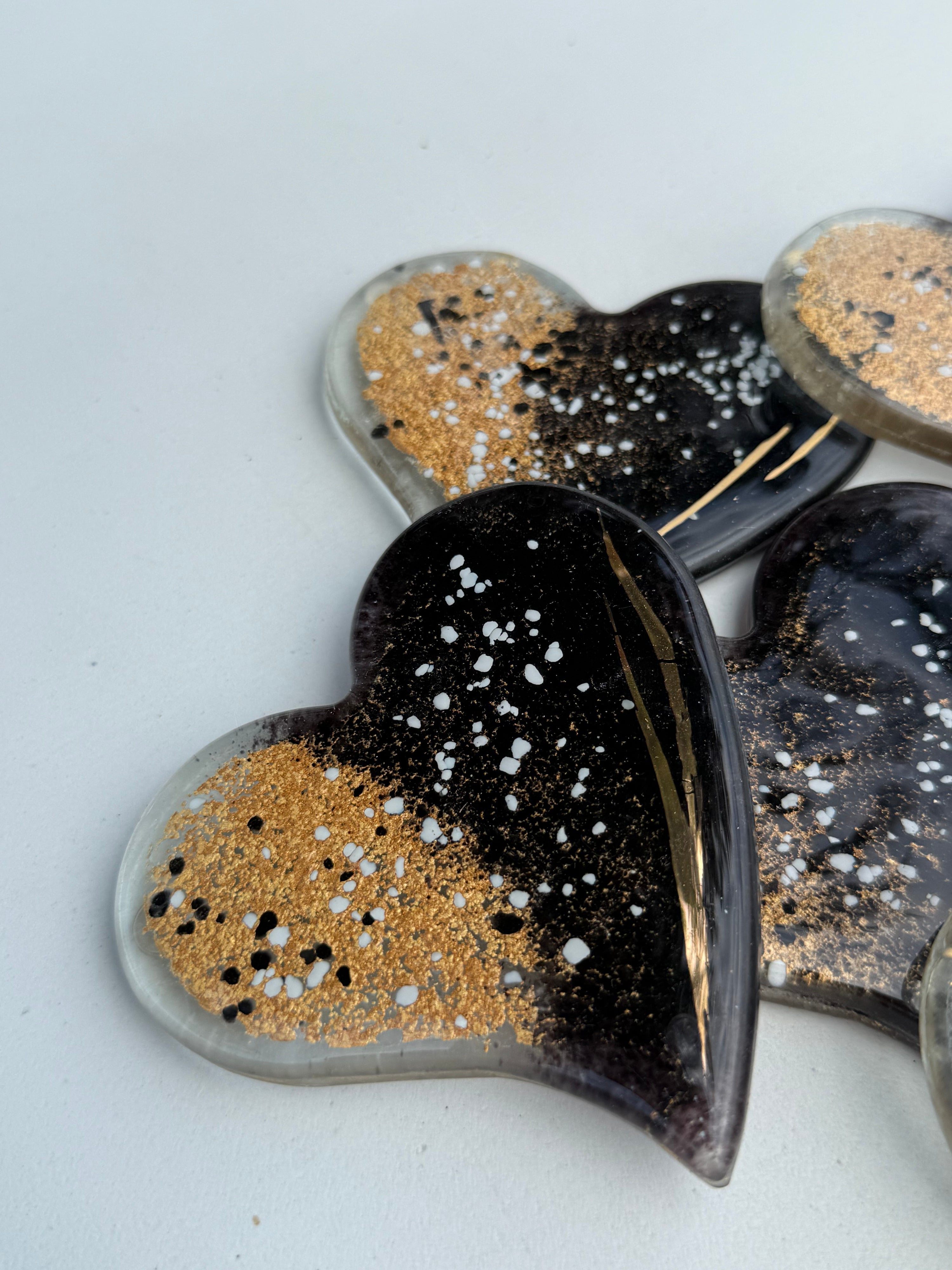 Black and Gold Coaster (Heart)