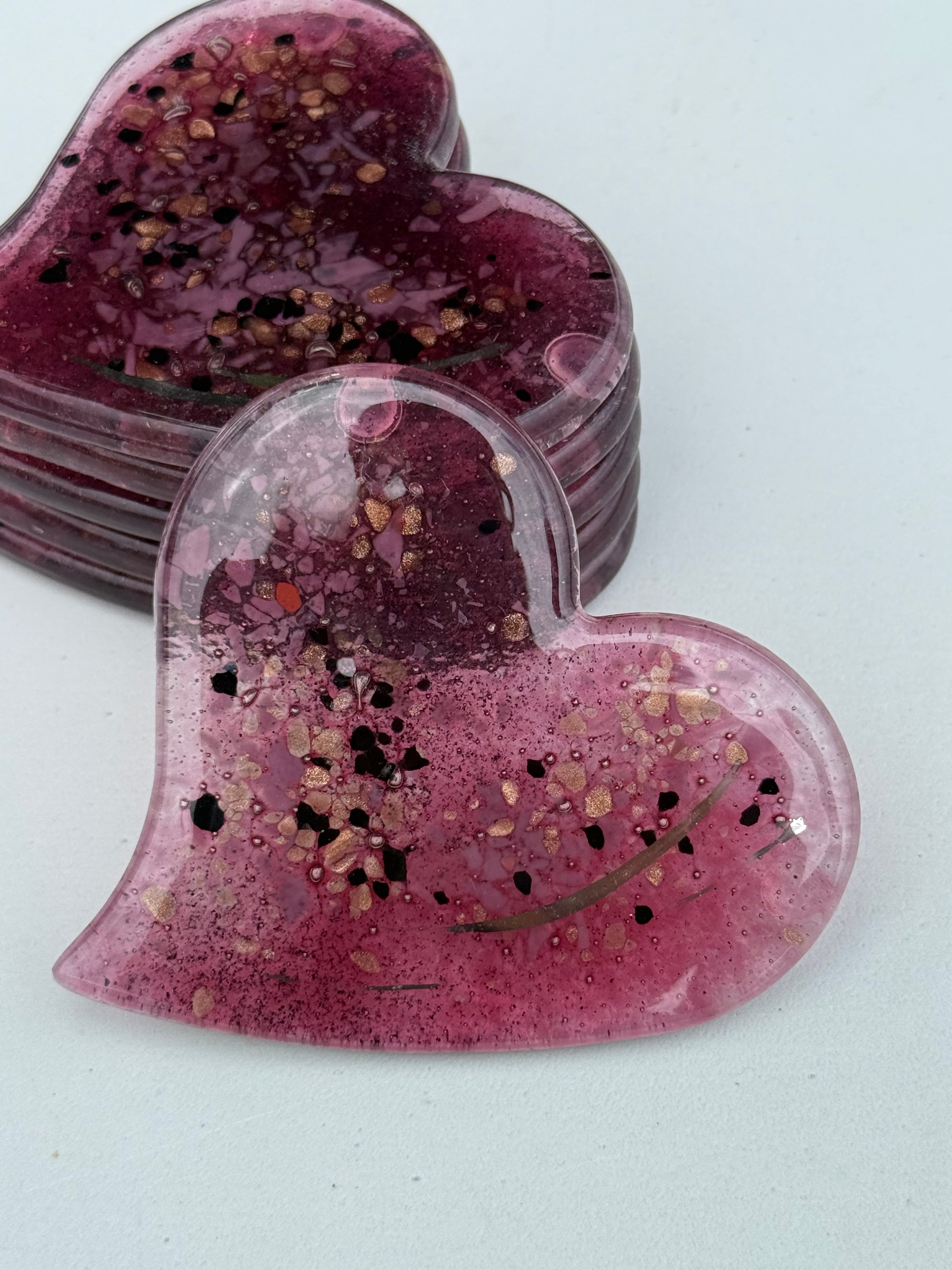 Rose & Platinum Heart Coaster