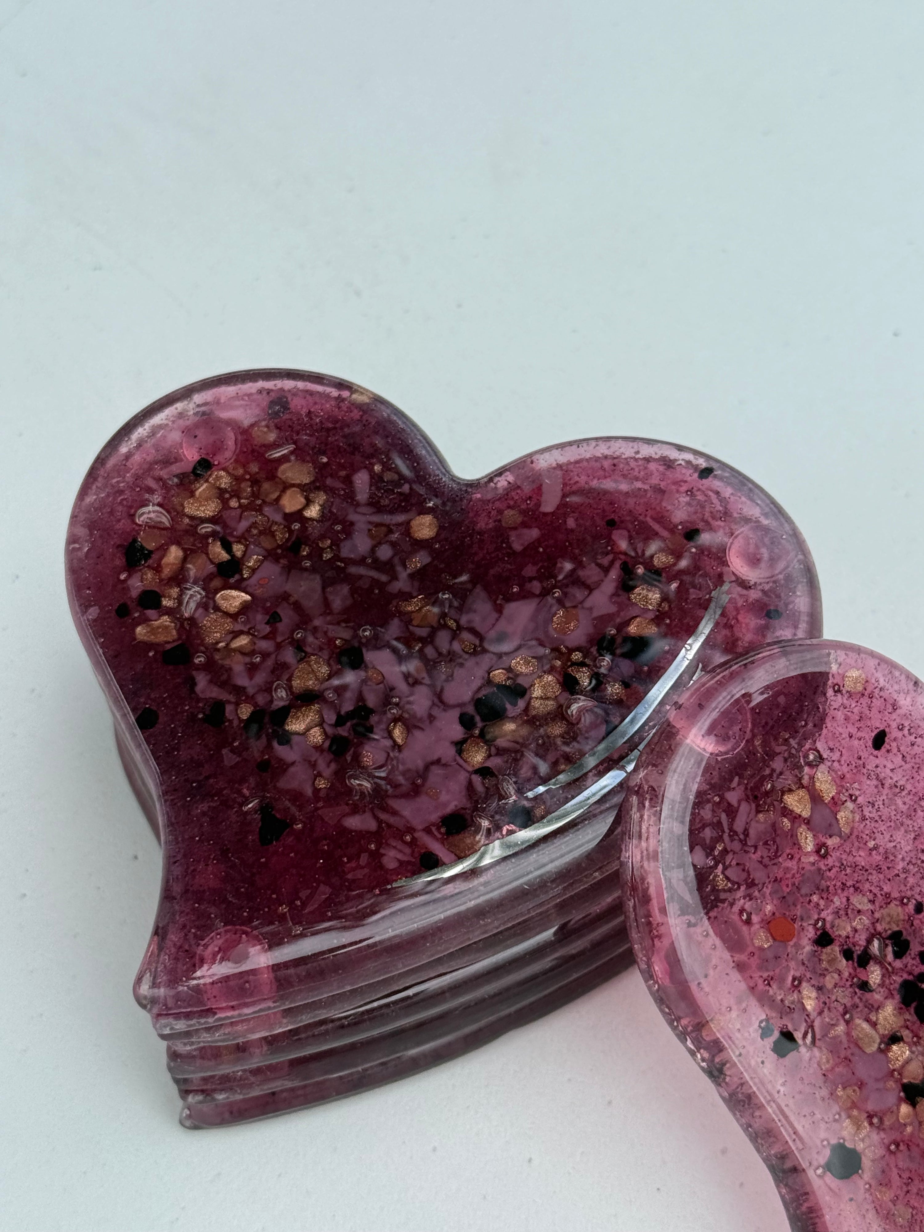 Rose & Platinum Heart Coaster