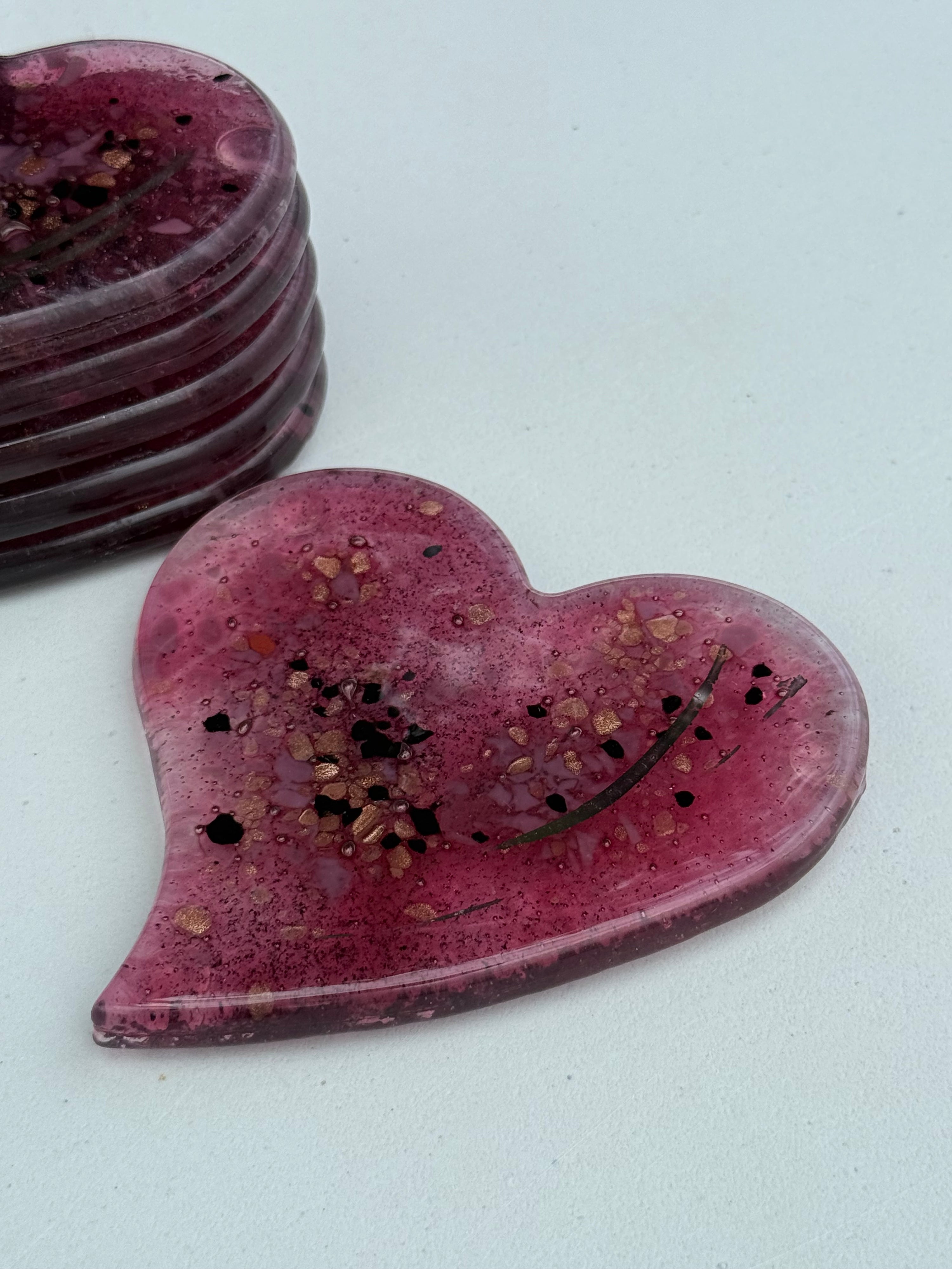 Rose & Platinum Heart Coaster