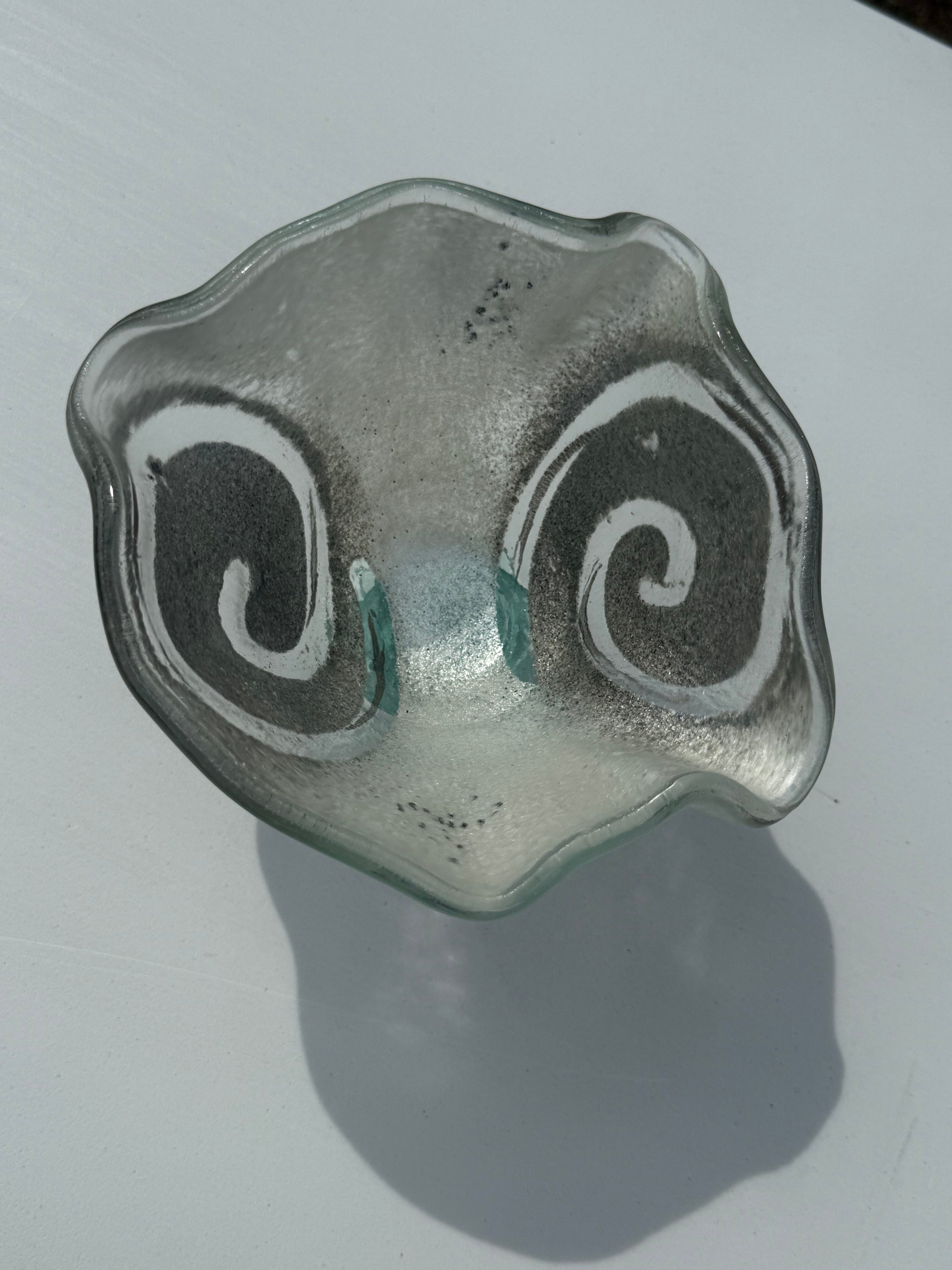 Platinum Bowl with Stacked Glass Stand