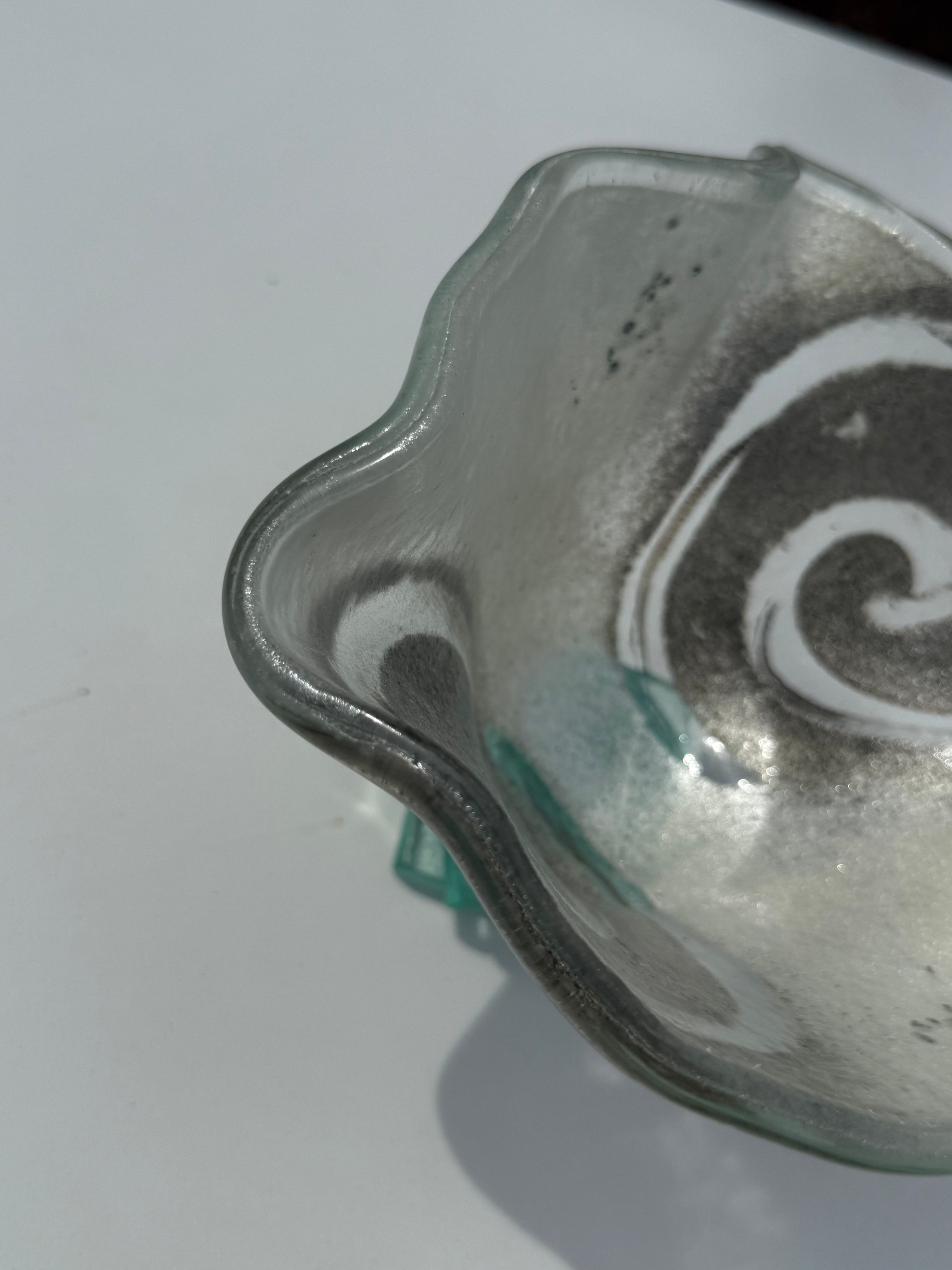 Platinum Bowl with Stacked Glass Stand