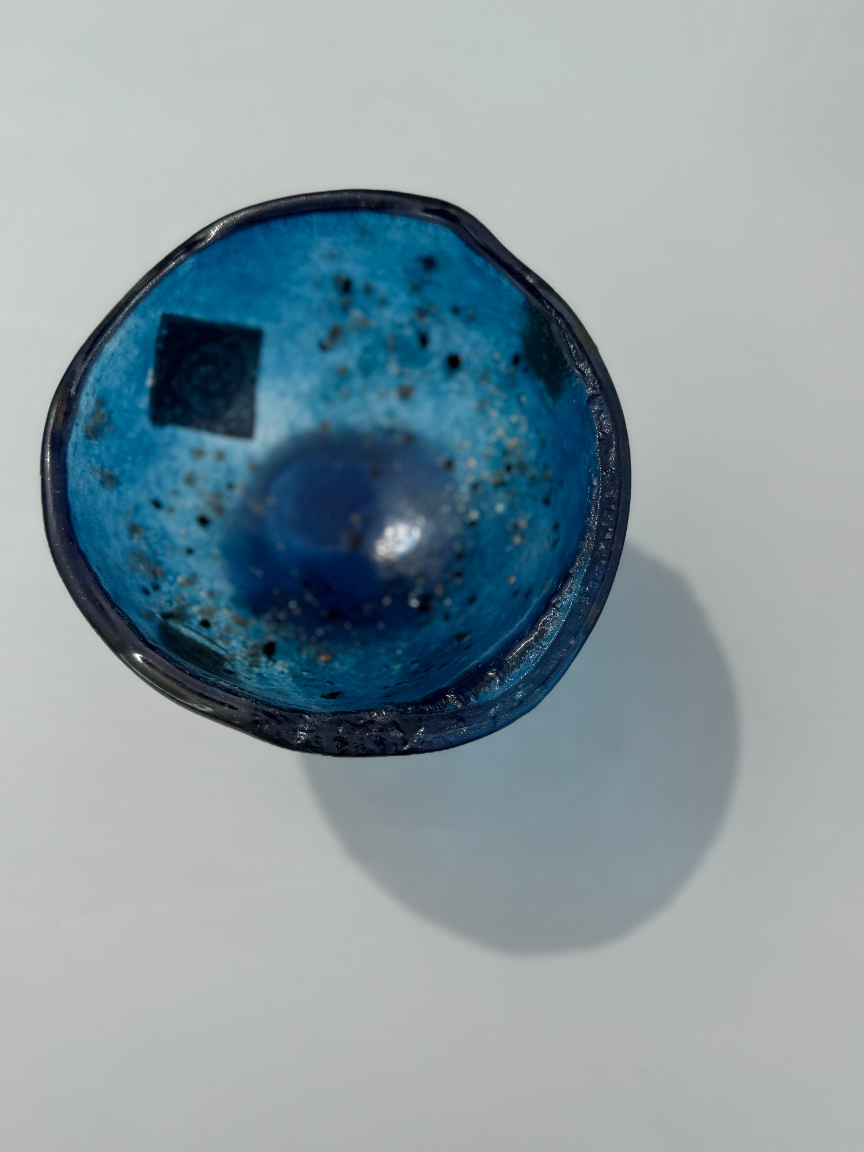 Blue & Platinum Glass Bonbon Dish