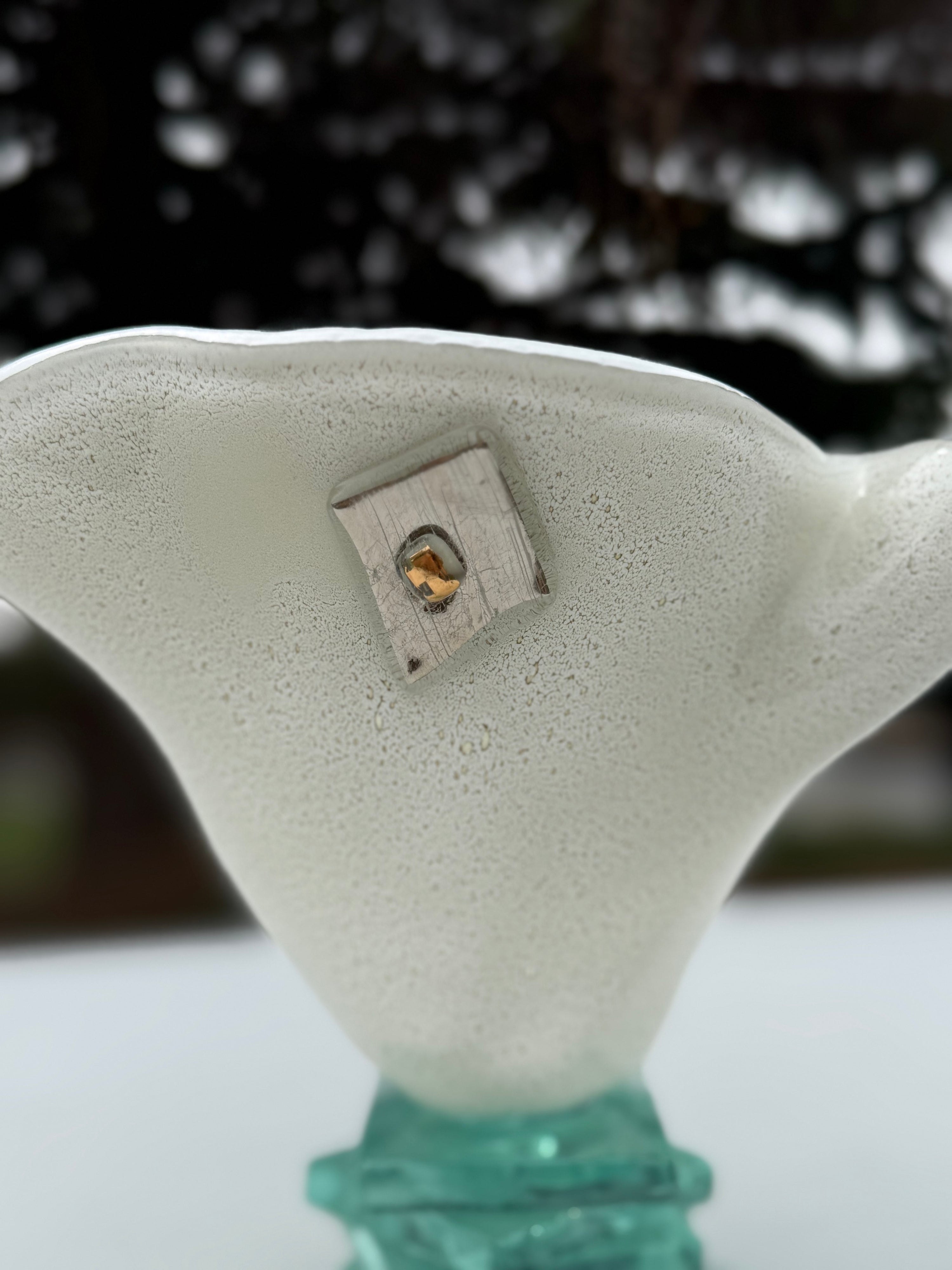 Platinum White Bowl with Stacked Glass Stand