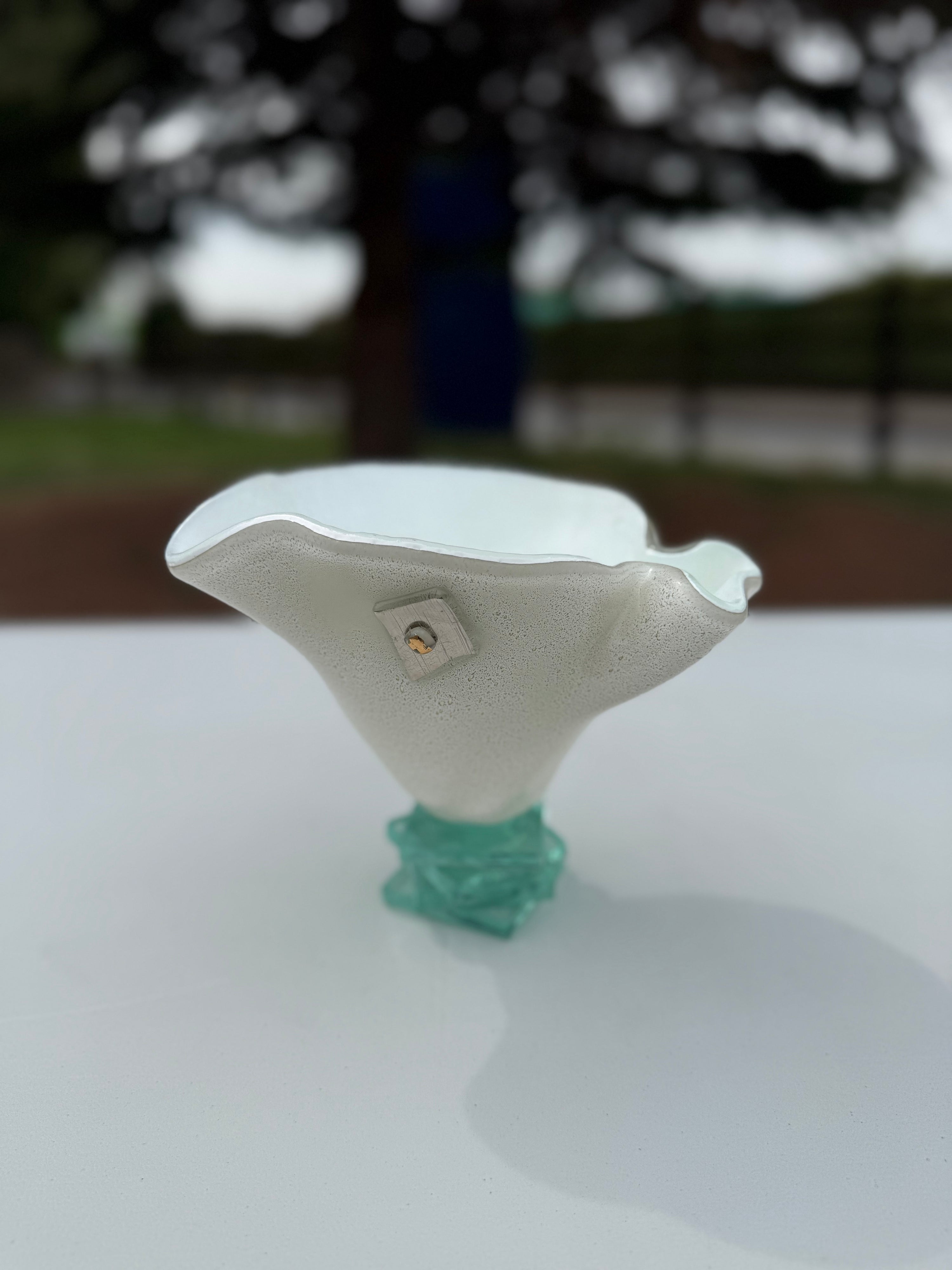 Platinum White Bowl with Stacked Glass Stand