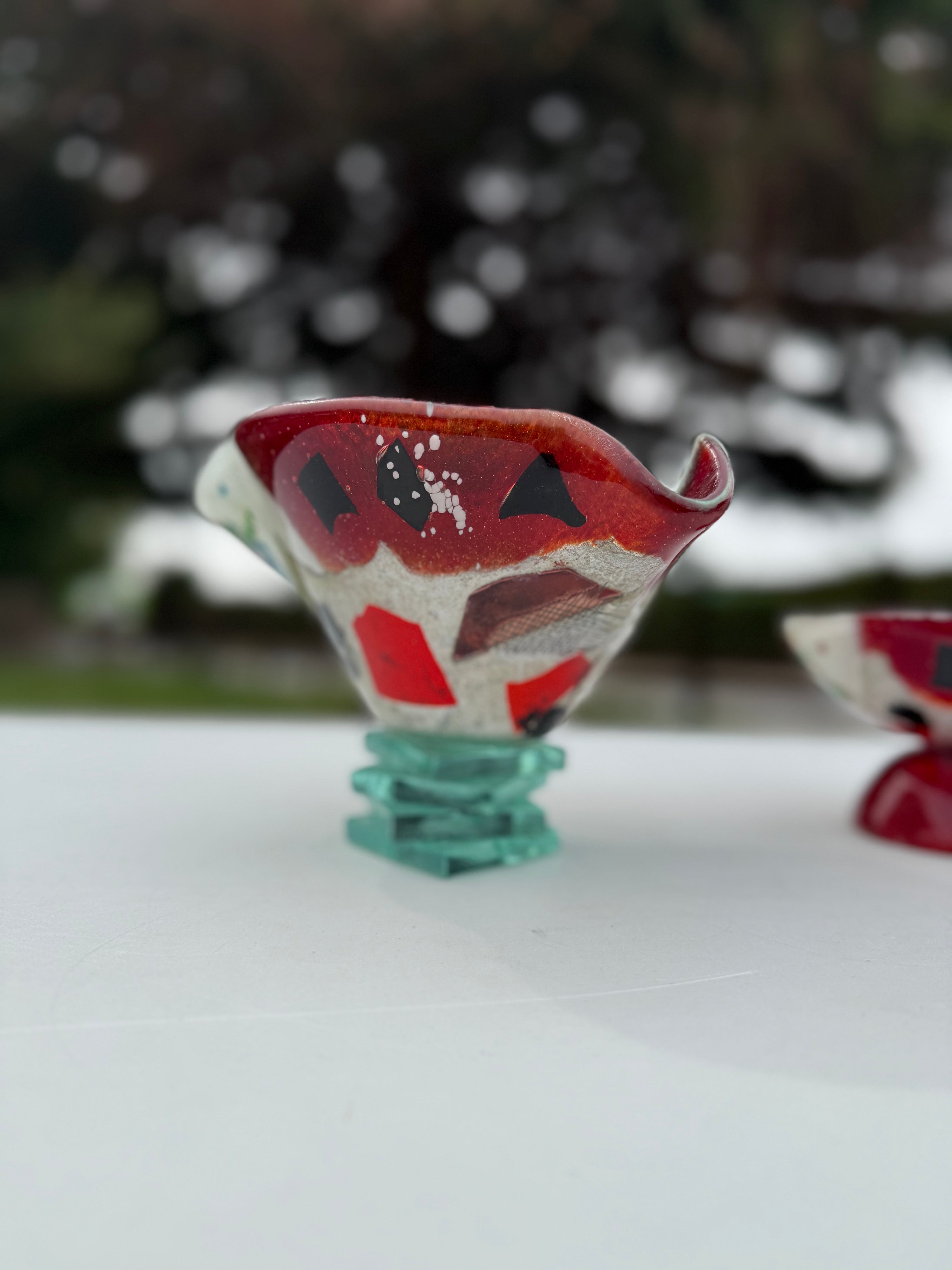 Rhea Bowl with Stacked Glass Stand