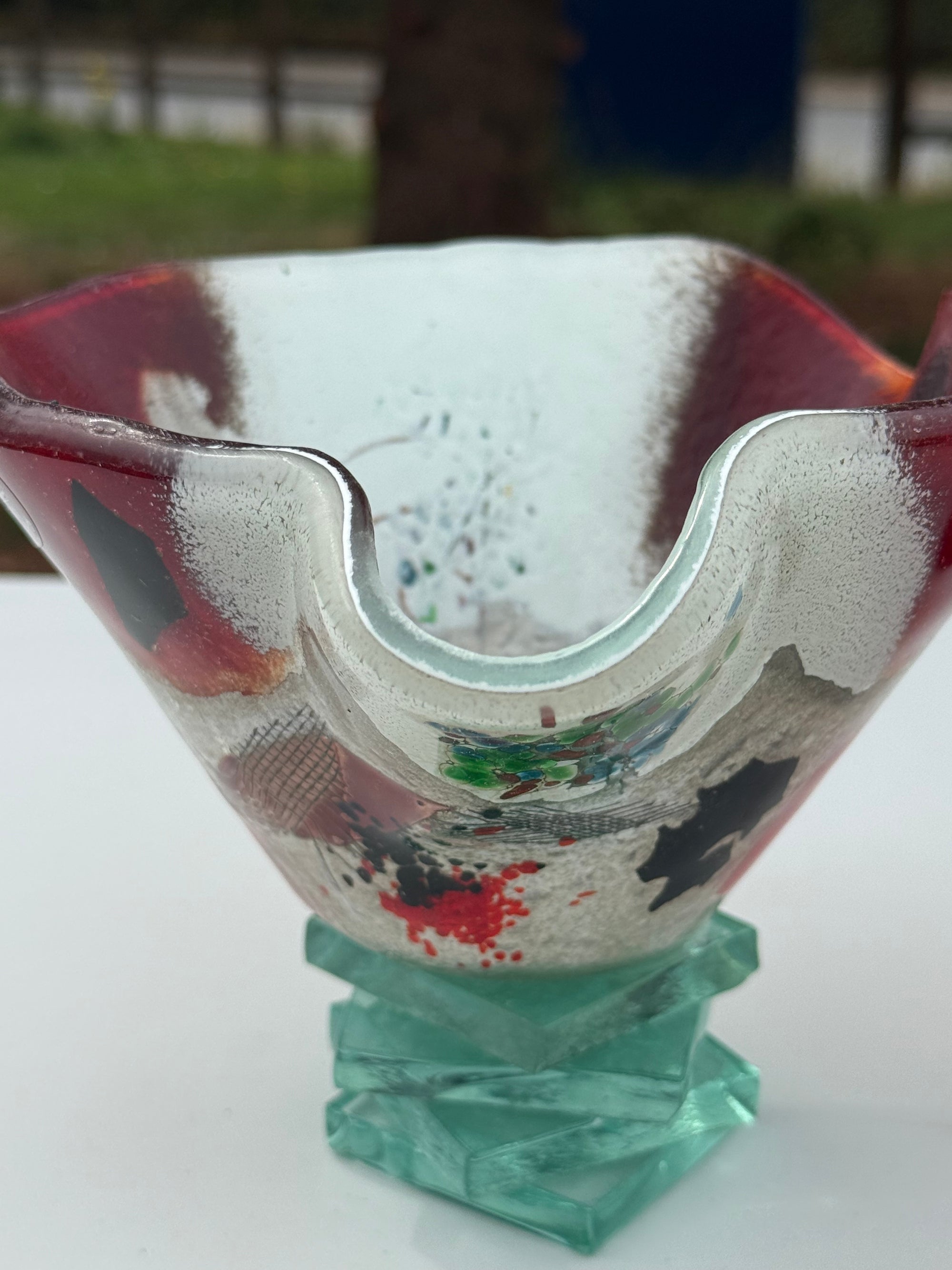 Rhea Bowl with Stacked Glass Stand