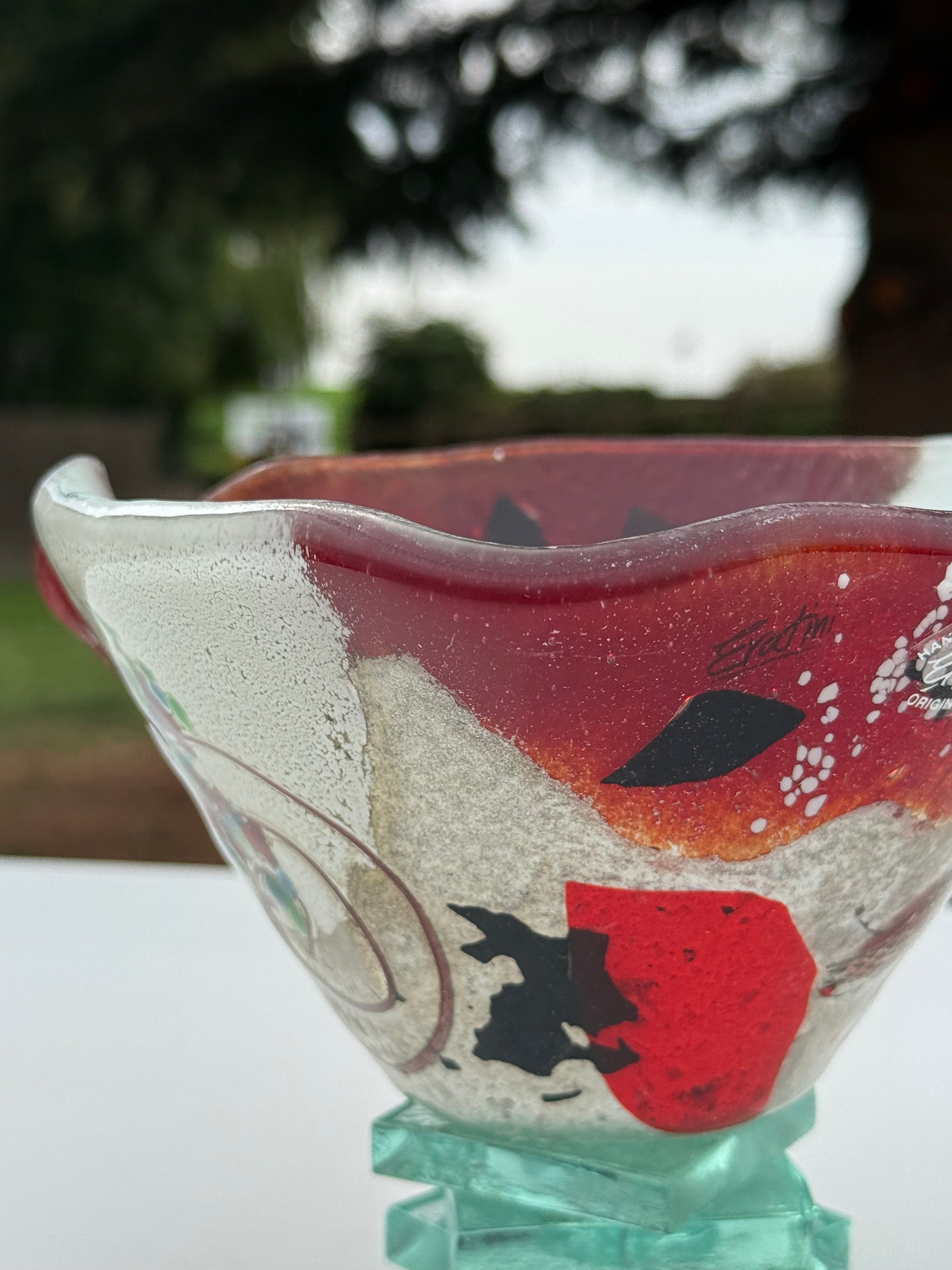Rhea Bowl with Stacked Glass Stand