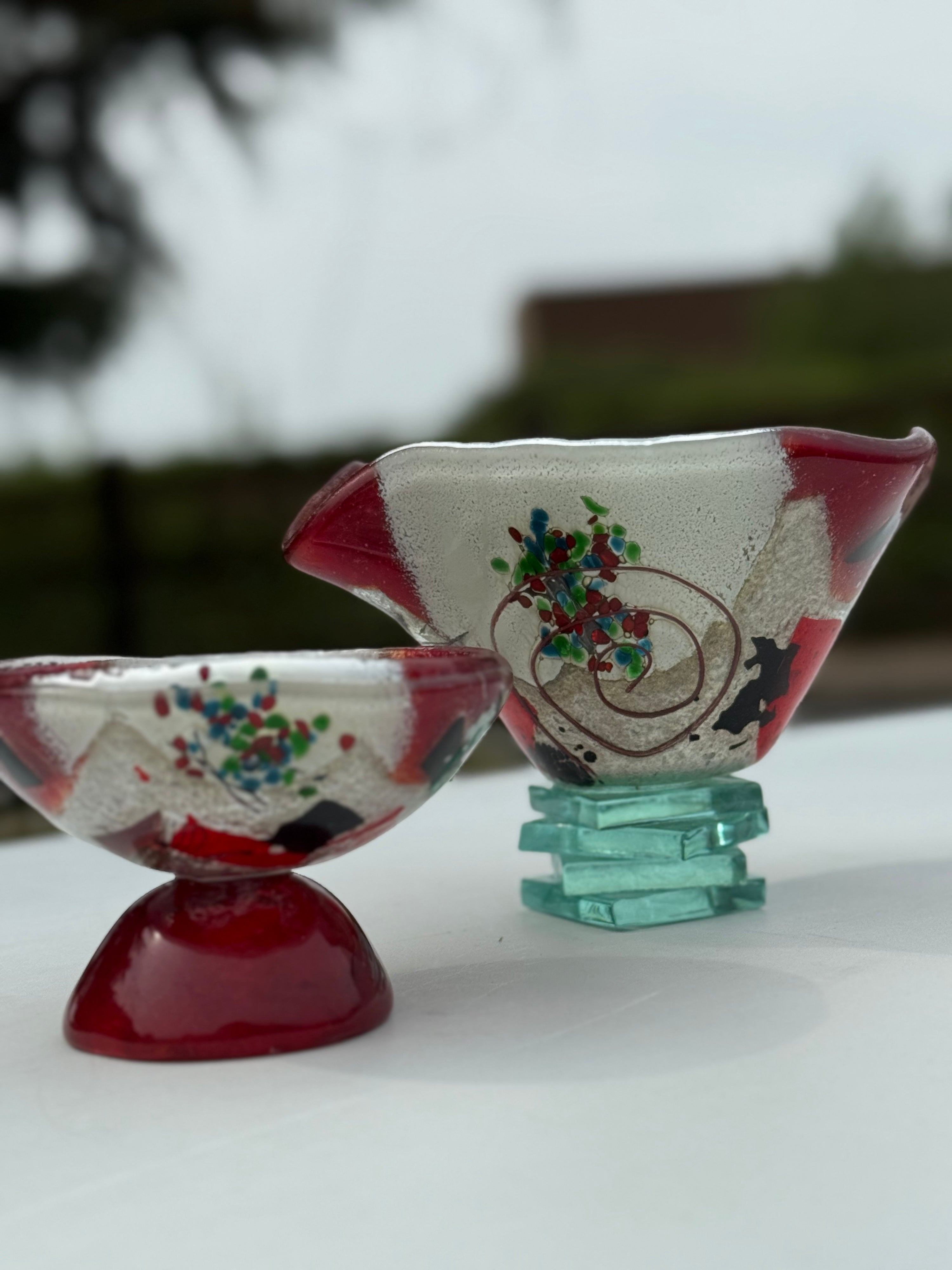 Rhea Bowl with Stacked Glass Stand