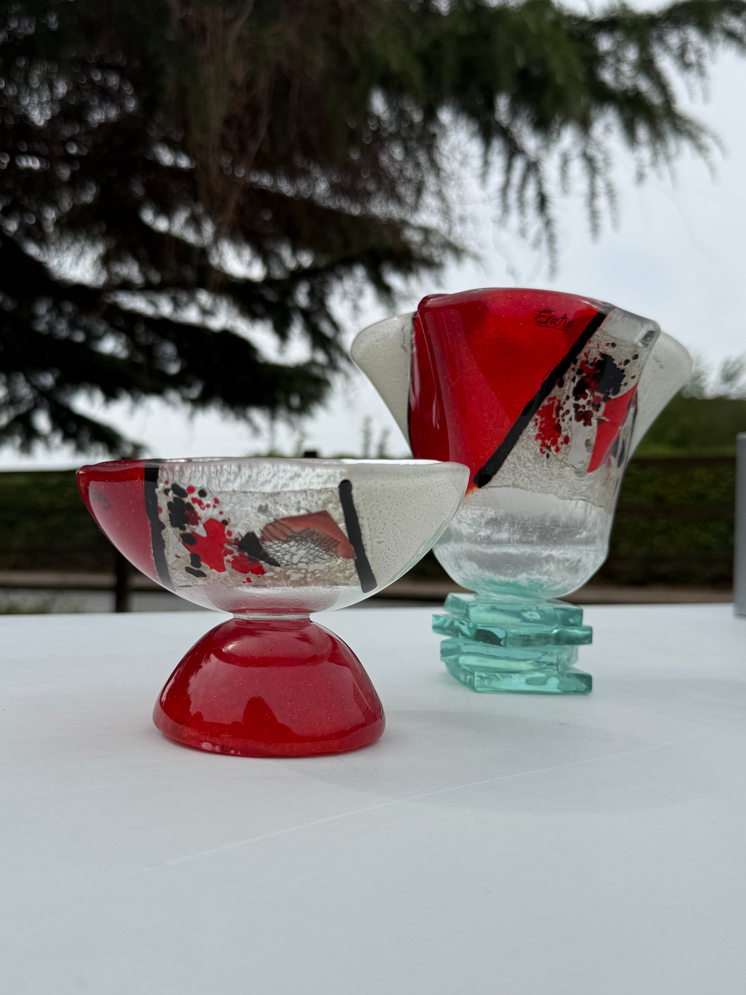 Artemis Bowl with Stacked Glass Stand