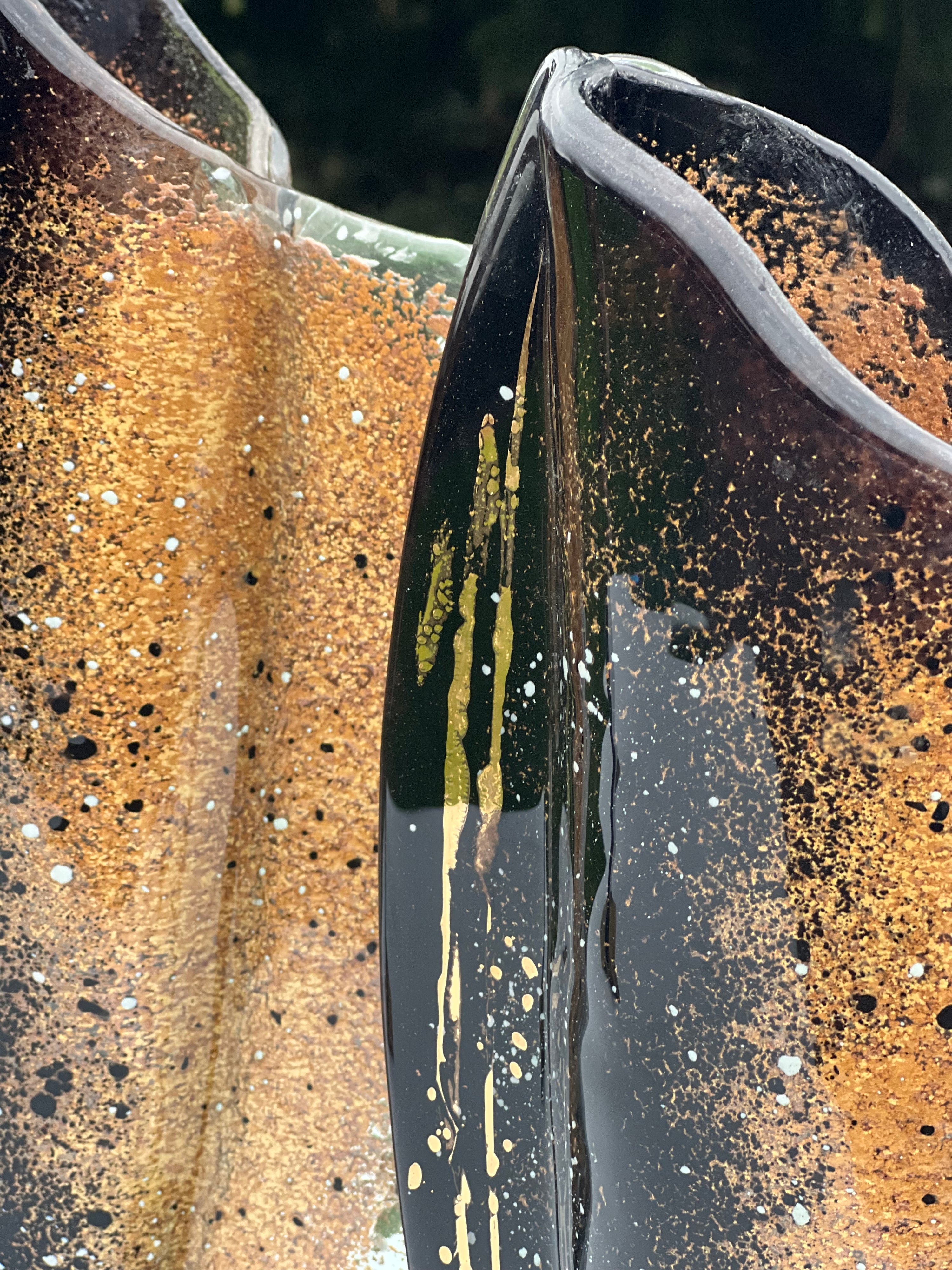 Black & Gold Oval Vase
