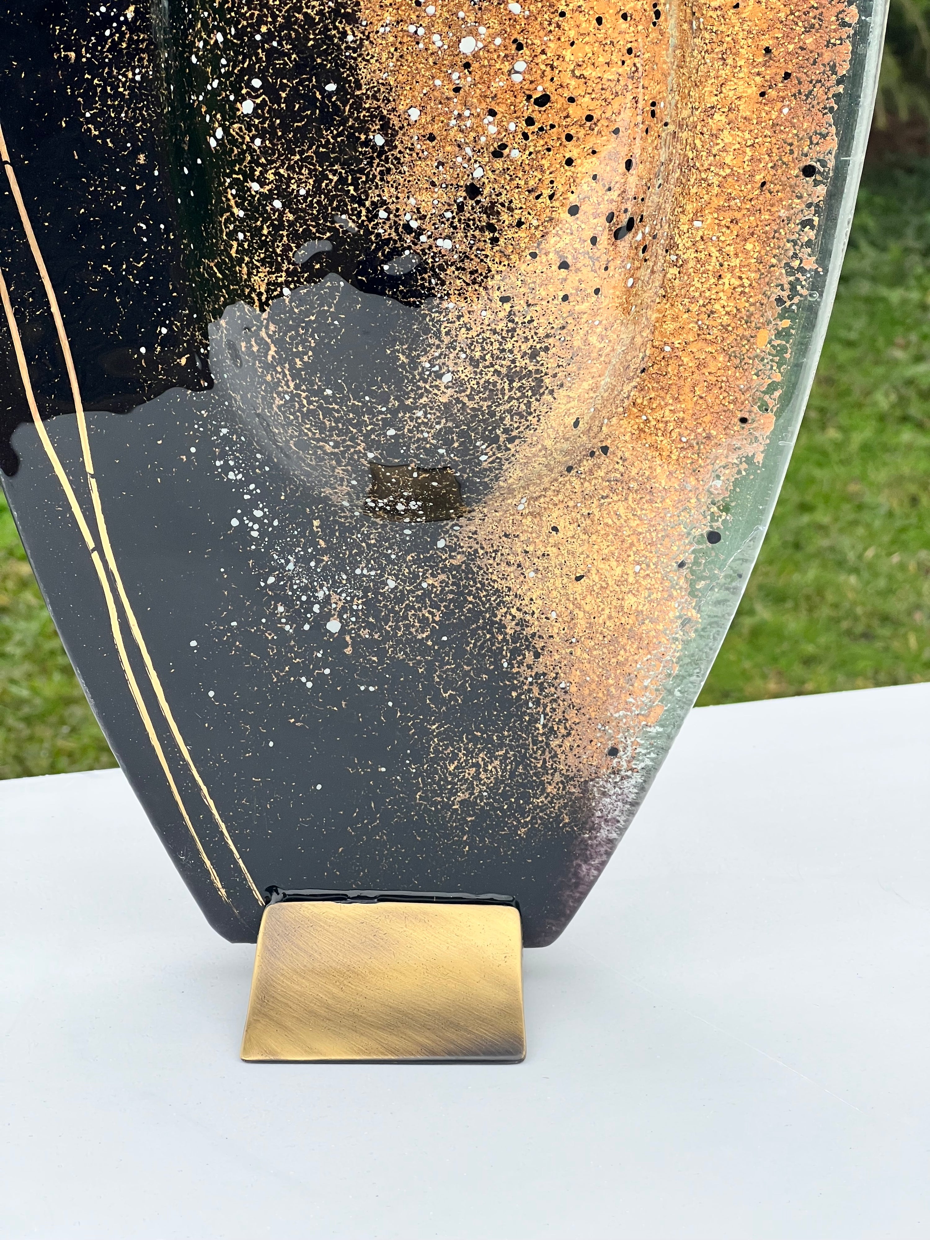 Black & Gold Oval Vase