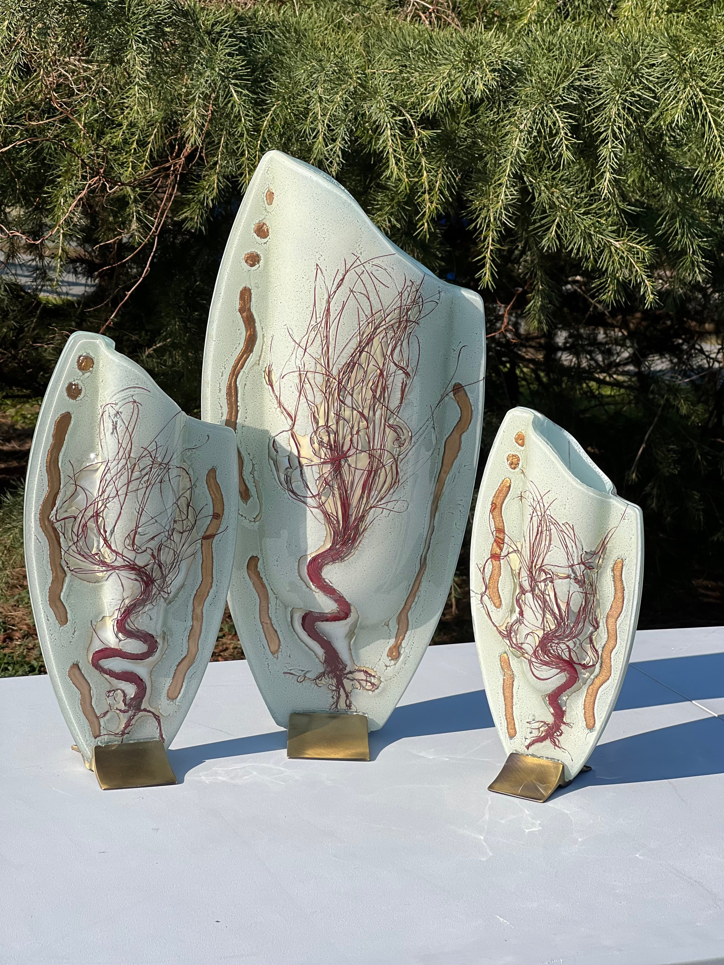 Iced White - (Autumn Tree) Oval Vase