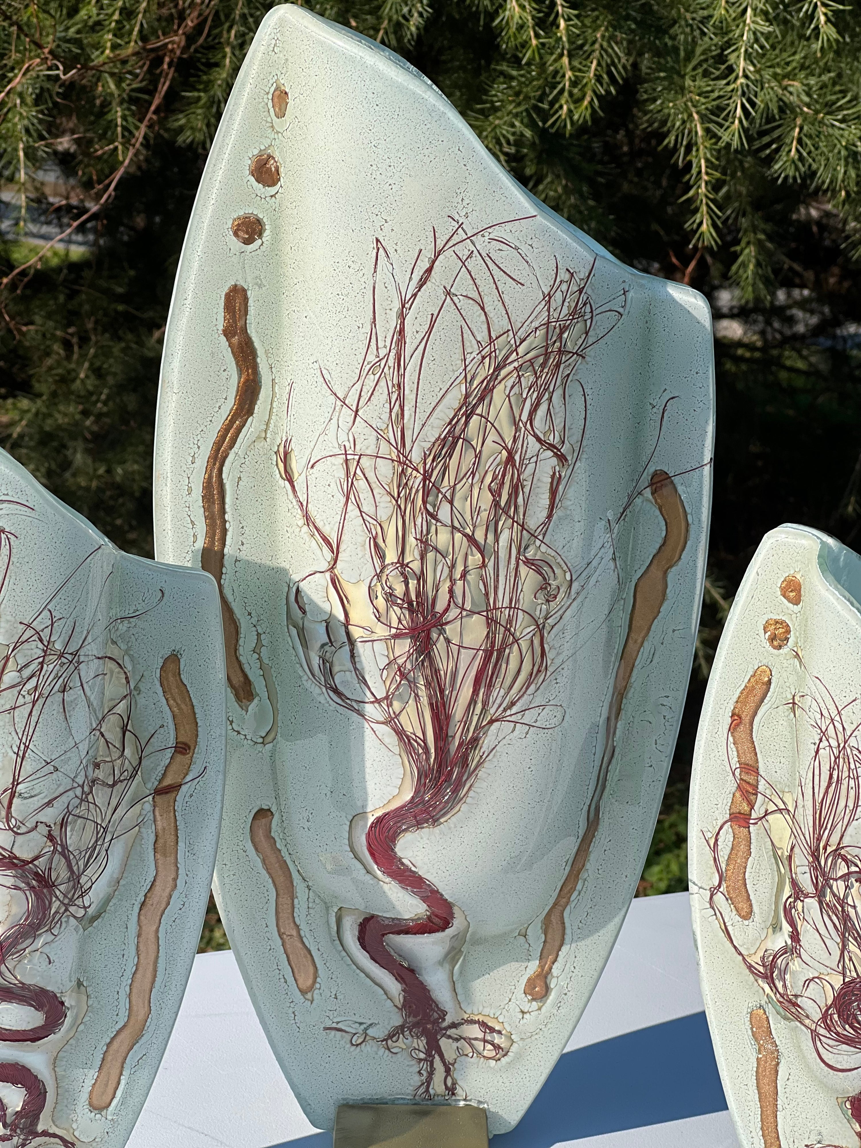 Iced White - (Autumn Tree) Oval Vase